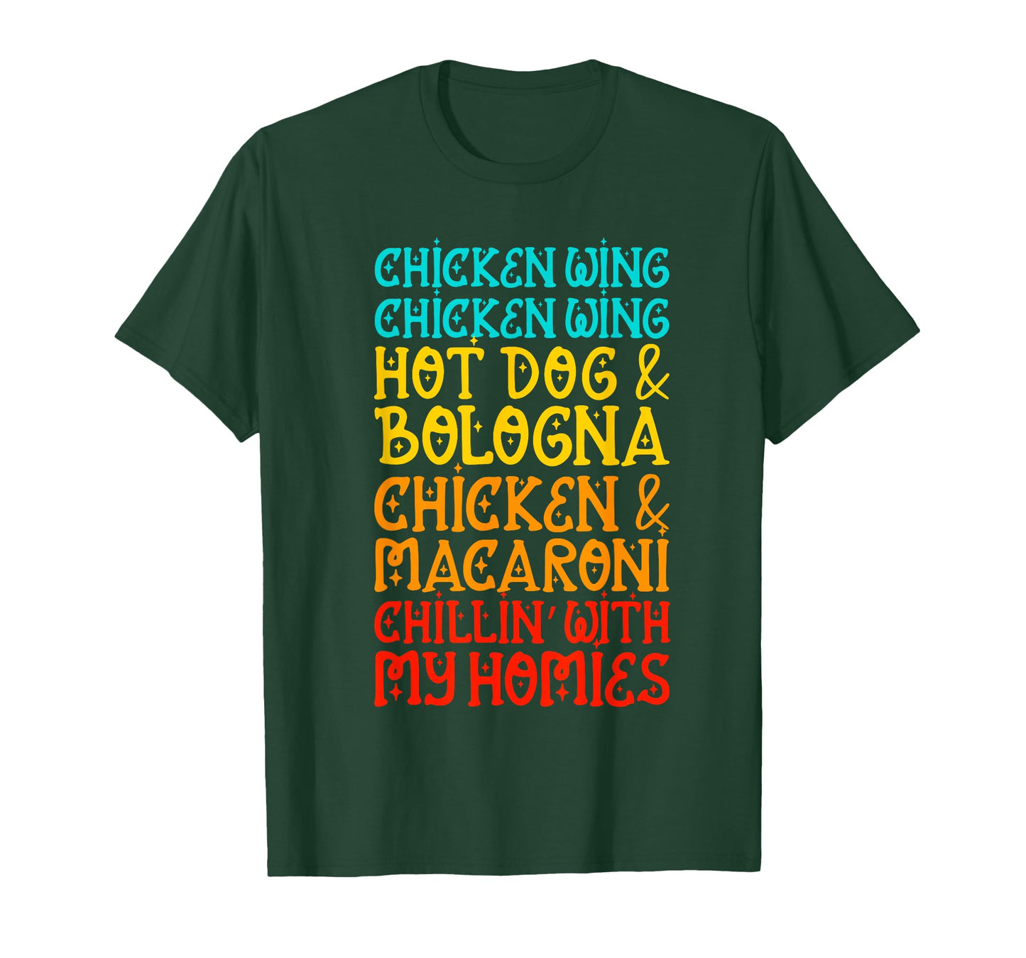 Chicken Wing Chicken Wing Hot Dog and Bologna Shirt Funny T-Shirt for Men Women Kids
