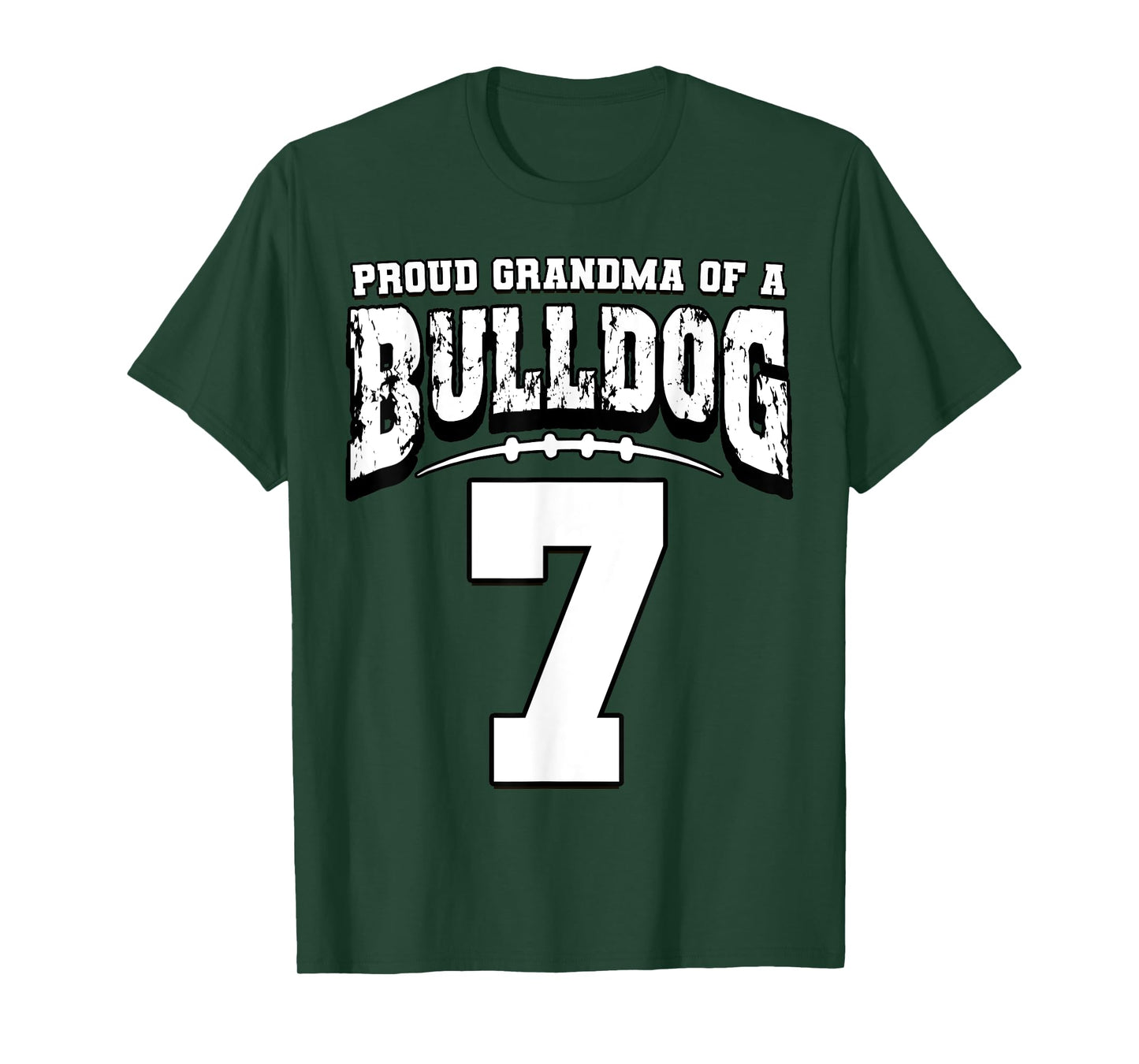 Proud Bulldog Football Grandma Of Player 7 T-Shirt