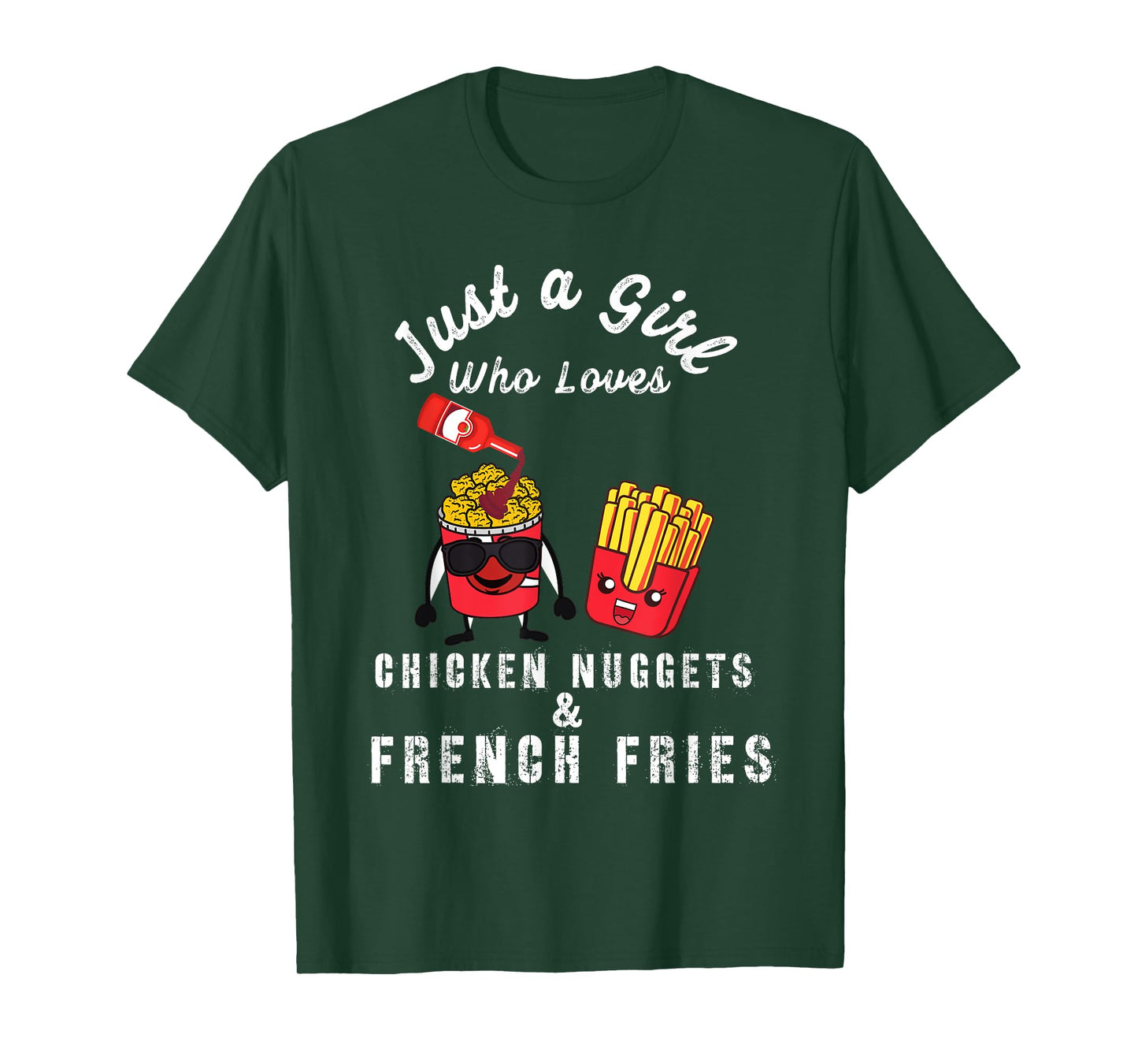 Just a Girl Loving Chicken Nuggets & Fries, Fast Food Meme T-Shirt