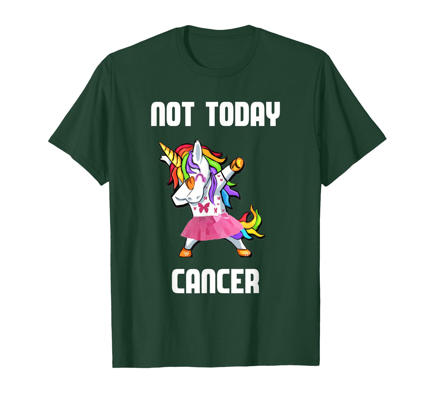 Not Today Cancer Dabbing Unicorn Survivor Girls Women TShirt T-Shirt