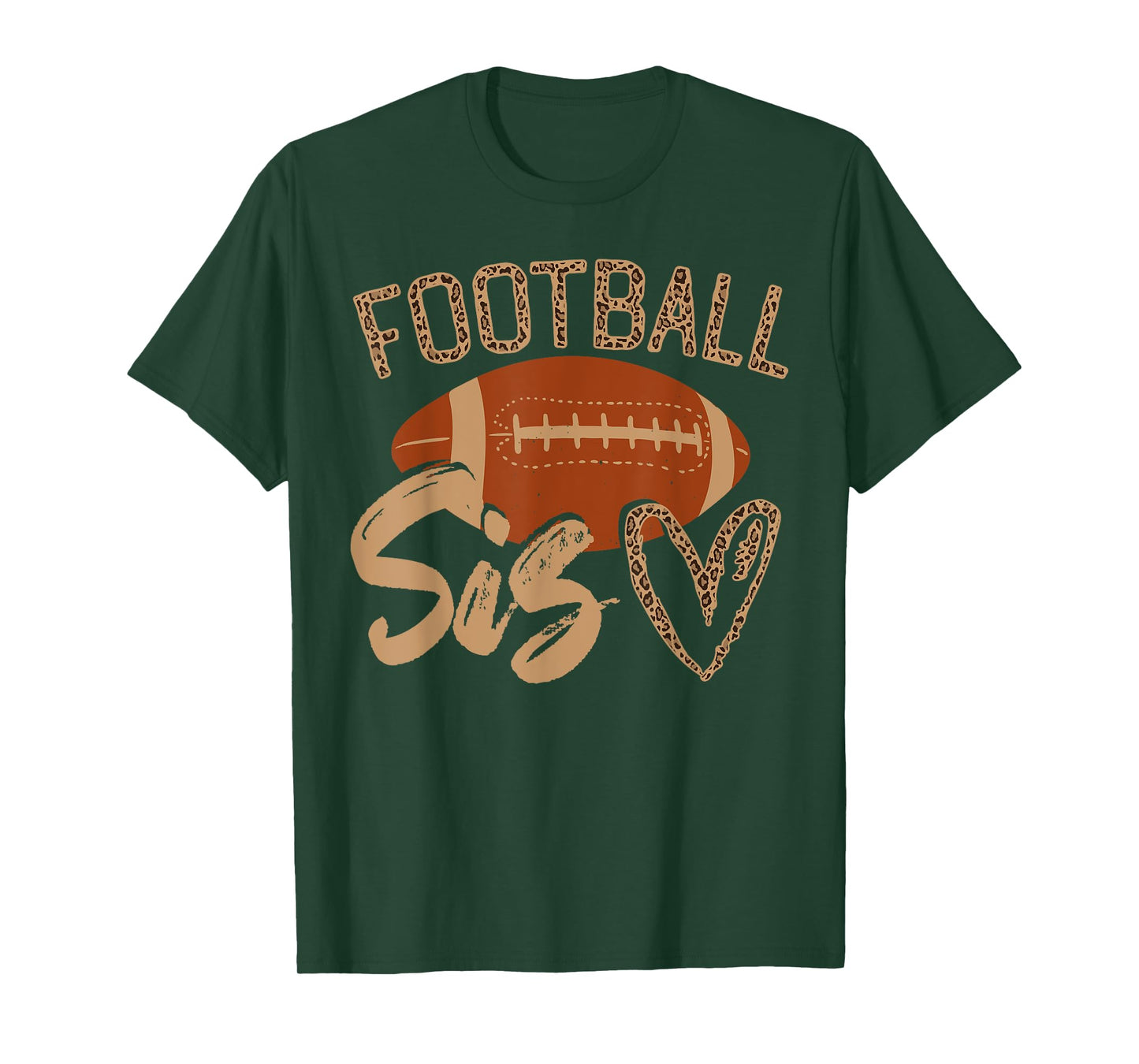 Football Sister Leopard Family Matching Outfit T-Shirt