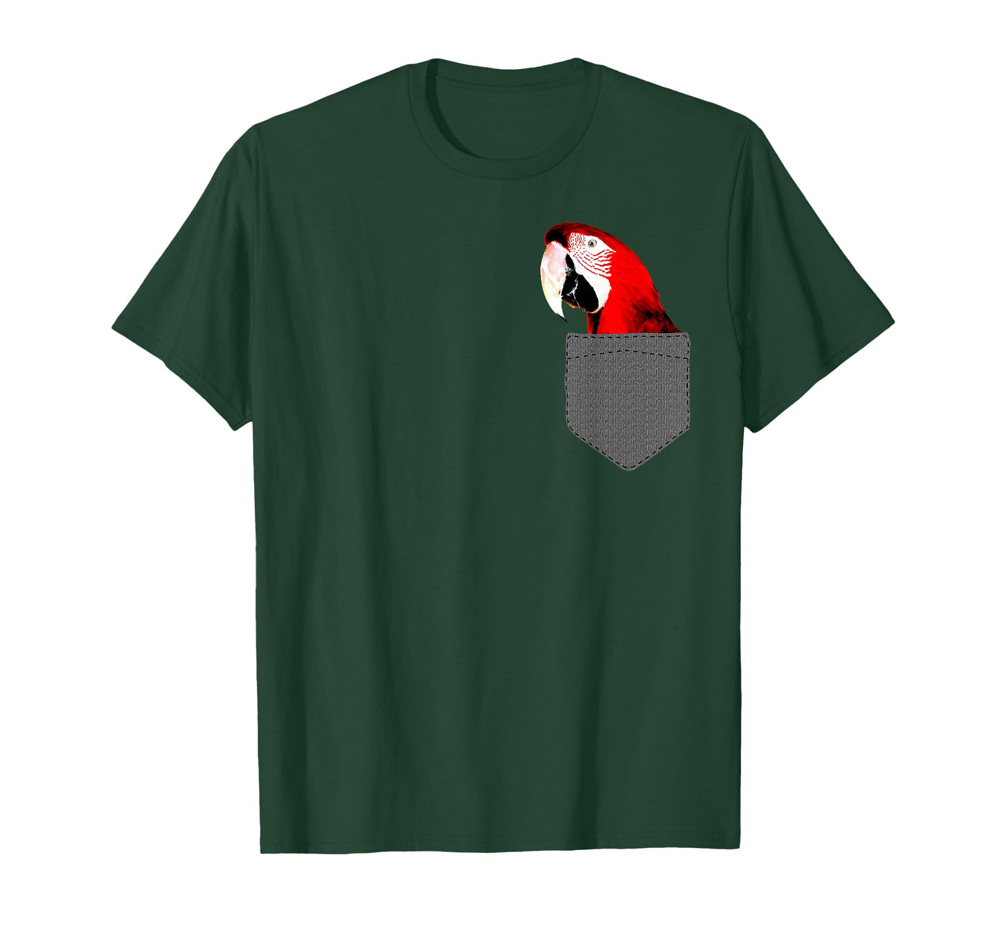 Parrot Pocket T-Shirt - Colorful Tropical Jungle Bird Gift T-Shirt