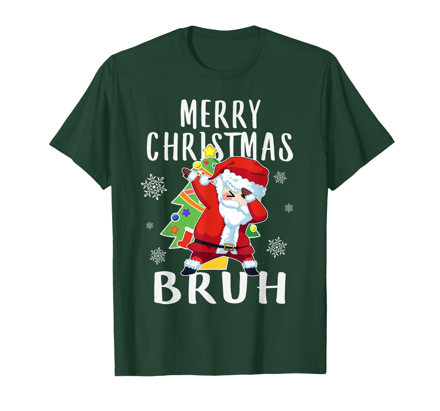 Dabbing Santa Merry Christmas Bruh, Boy Girl Funny T-Shirt