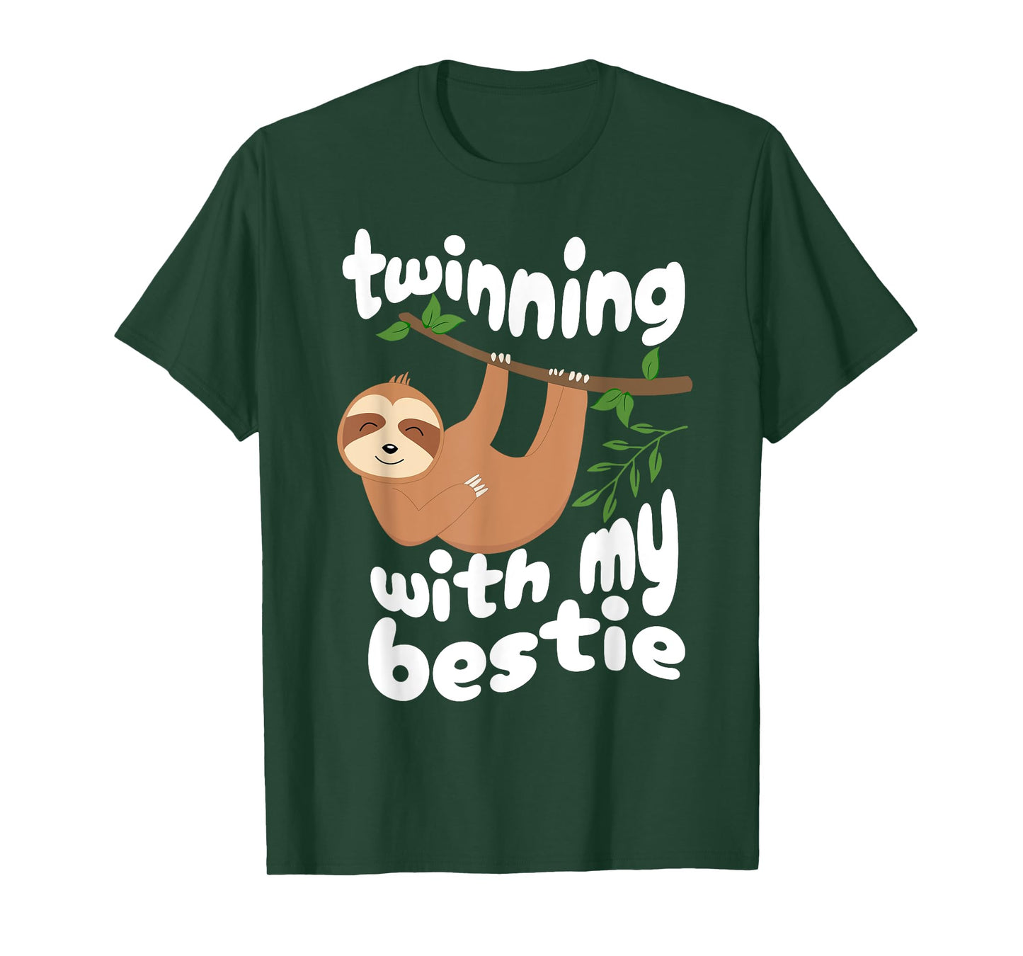Cute Twinning Sloth Bestie Spirit Week Twin Day Best Friend T-Shirt