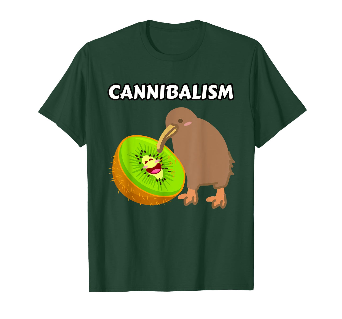 Funny Cute Kiwi Cannibalism Pun Kiwi Fruit Kiwi Bird Joke T-Shirt