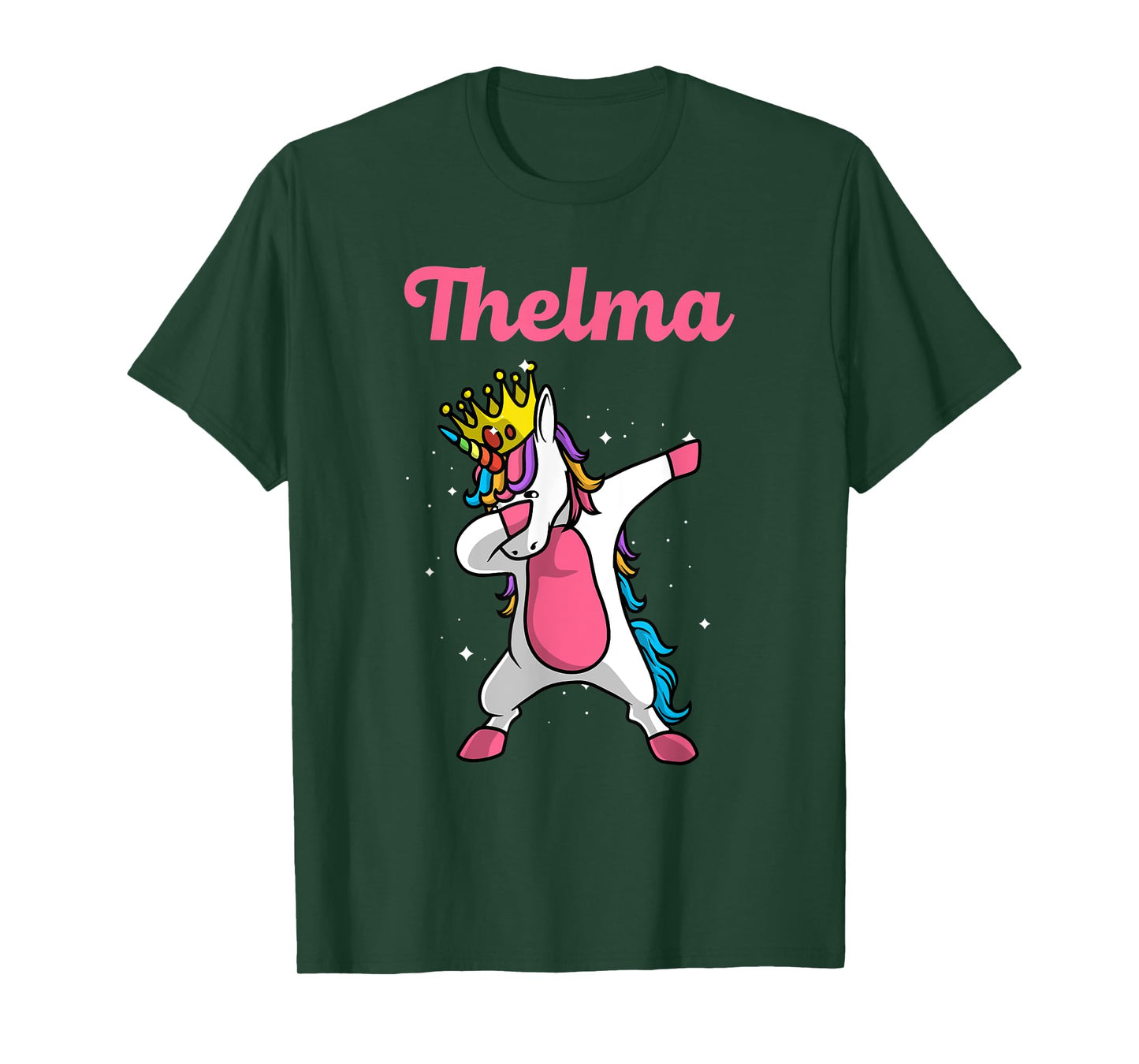 THELMA Gift Name Personalized Birthday Dabbing Unicorn Queen T-Shirt
