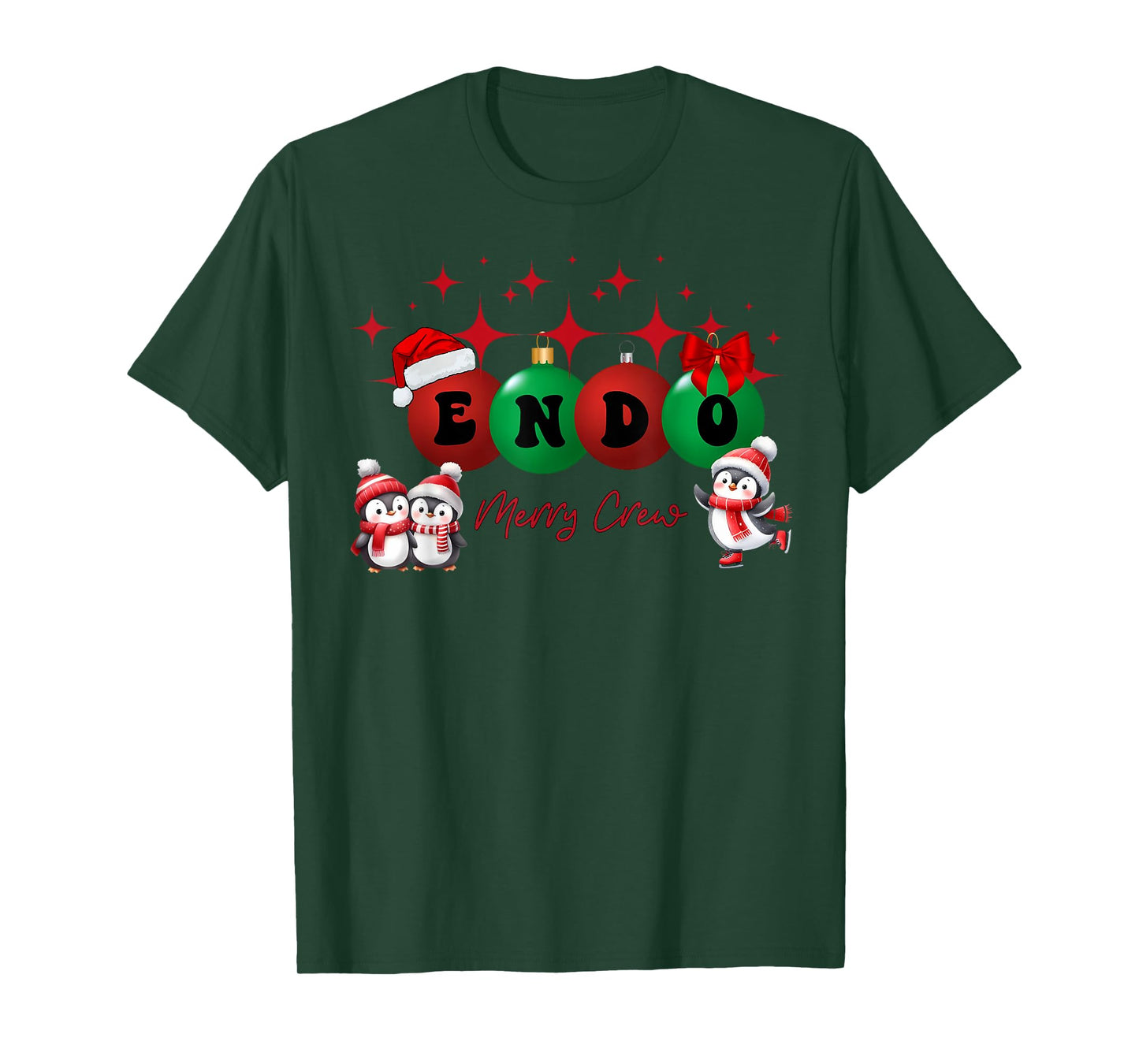 Christmas Endo Crew Endoscopy Nurse GI Colonoscopy Penguin T-Shirt