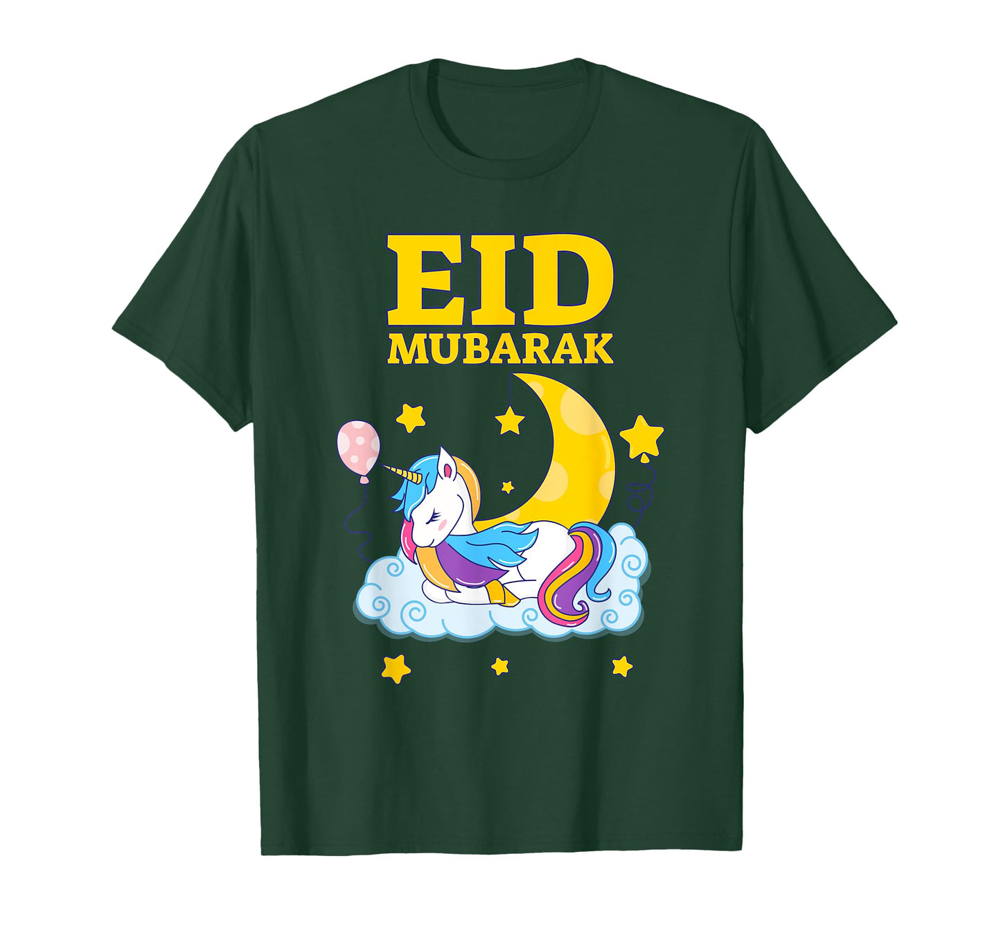 Eid Mubarak Present for kids Mom Girls Eid Mubarak Unicorn T-Shirt