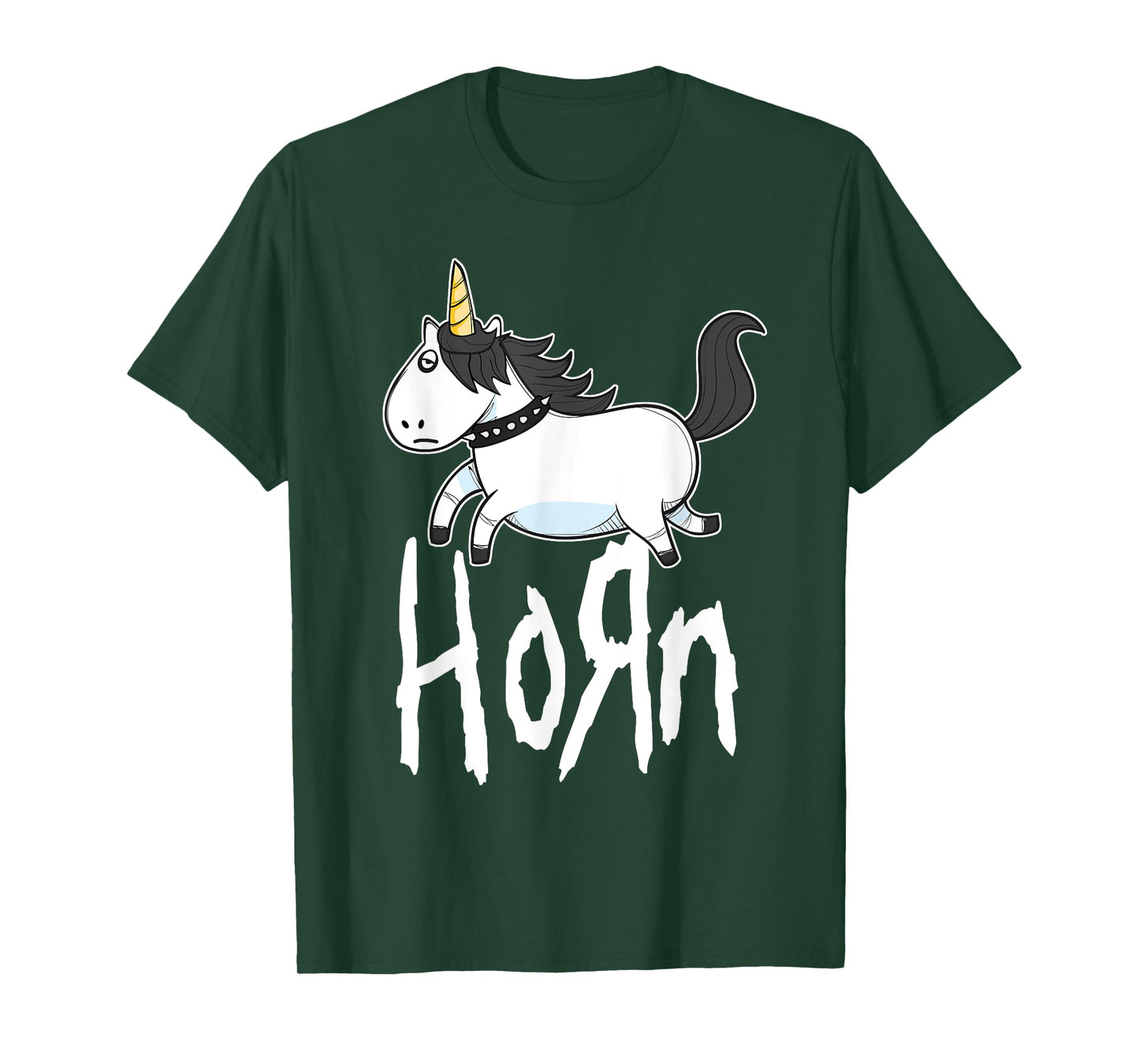 HORN Funny Emo Unicorn Heavy Rock Band Fan T-Shirt T-Shirt