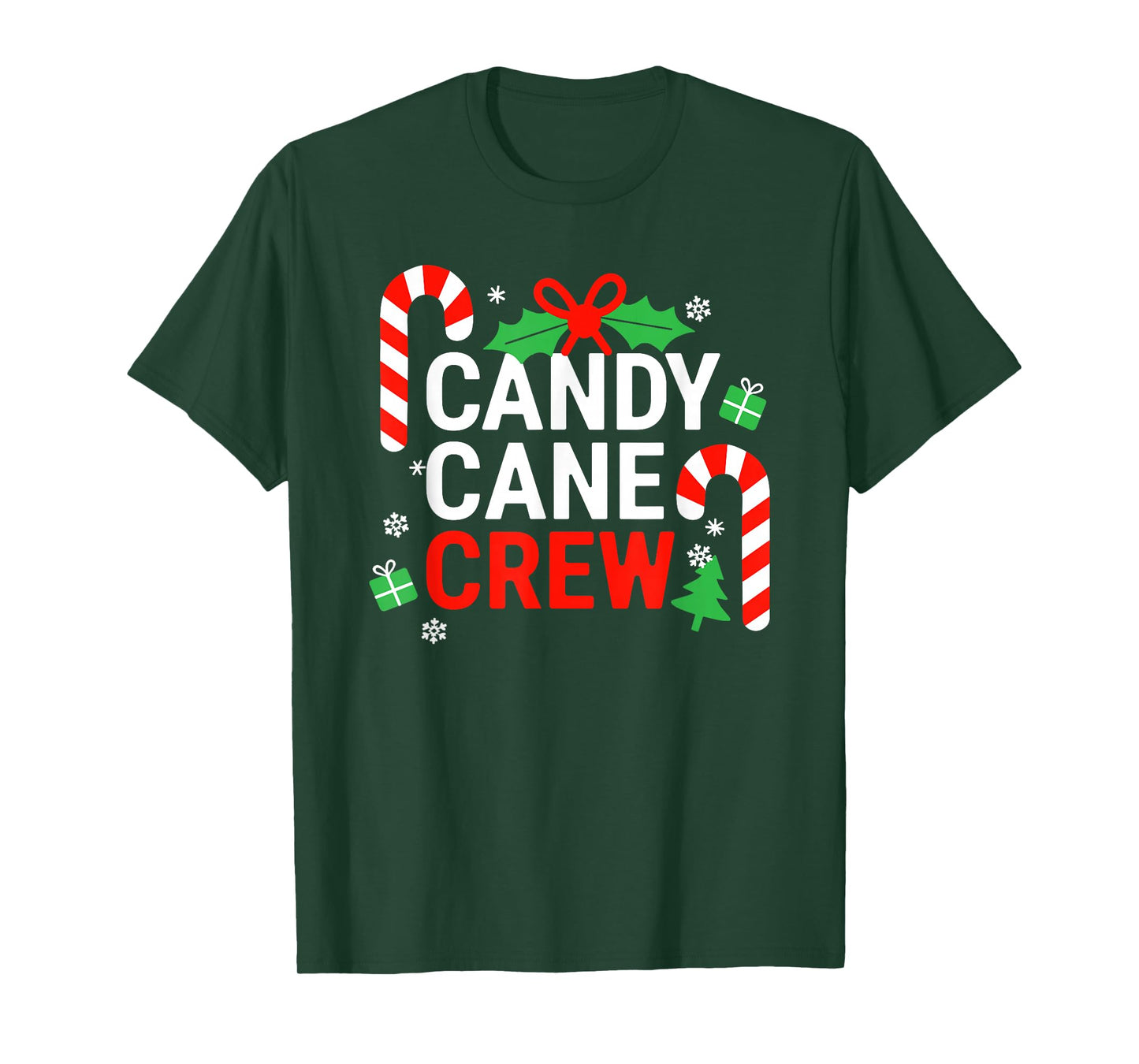 Candy Cane Crew Shirt Adult Men Women Kids Christmas Pajamas T-Shirt