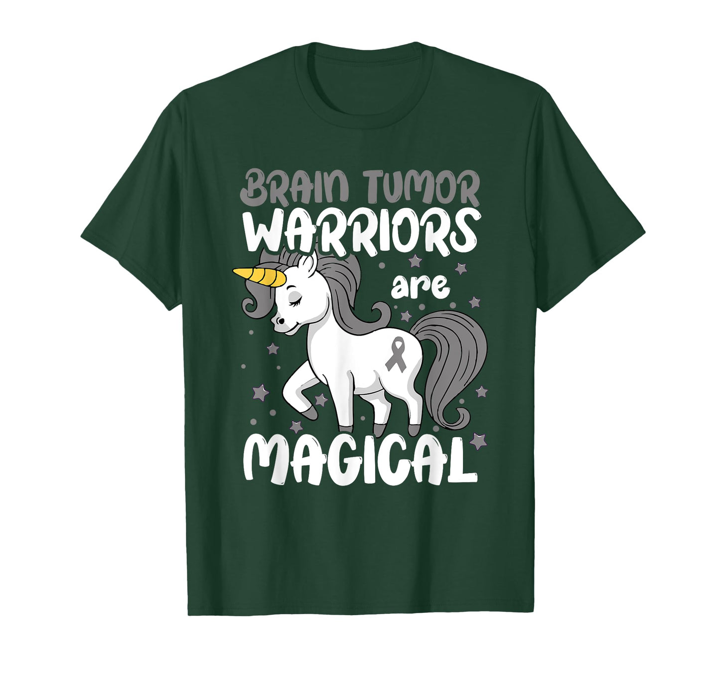 Brain Tumor Warrior Gray Ribbon Brain Tumor Cancer Awareness T-Shirt