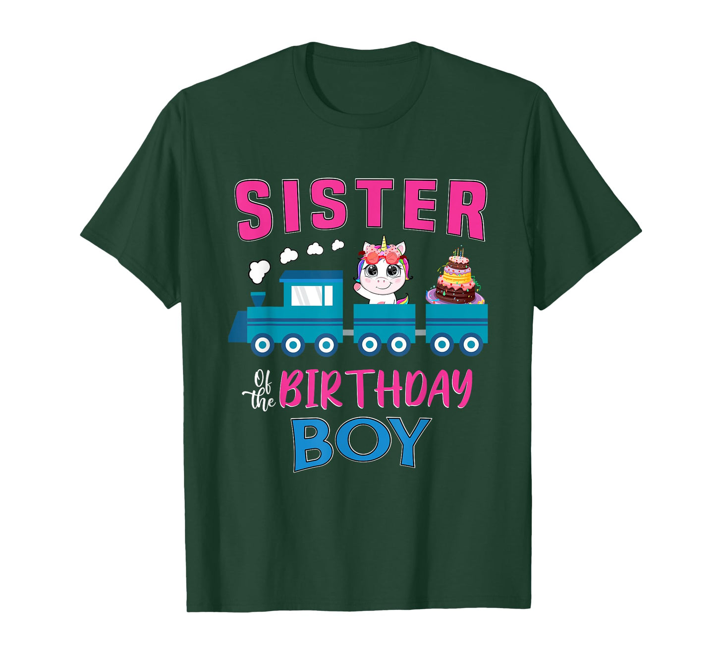Sister Of The Birthday Boy Unicorn Train Lover Railroad T-Shirt