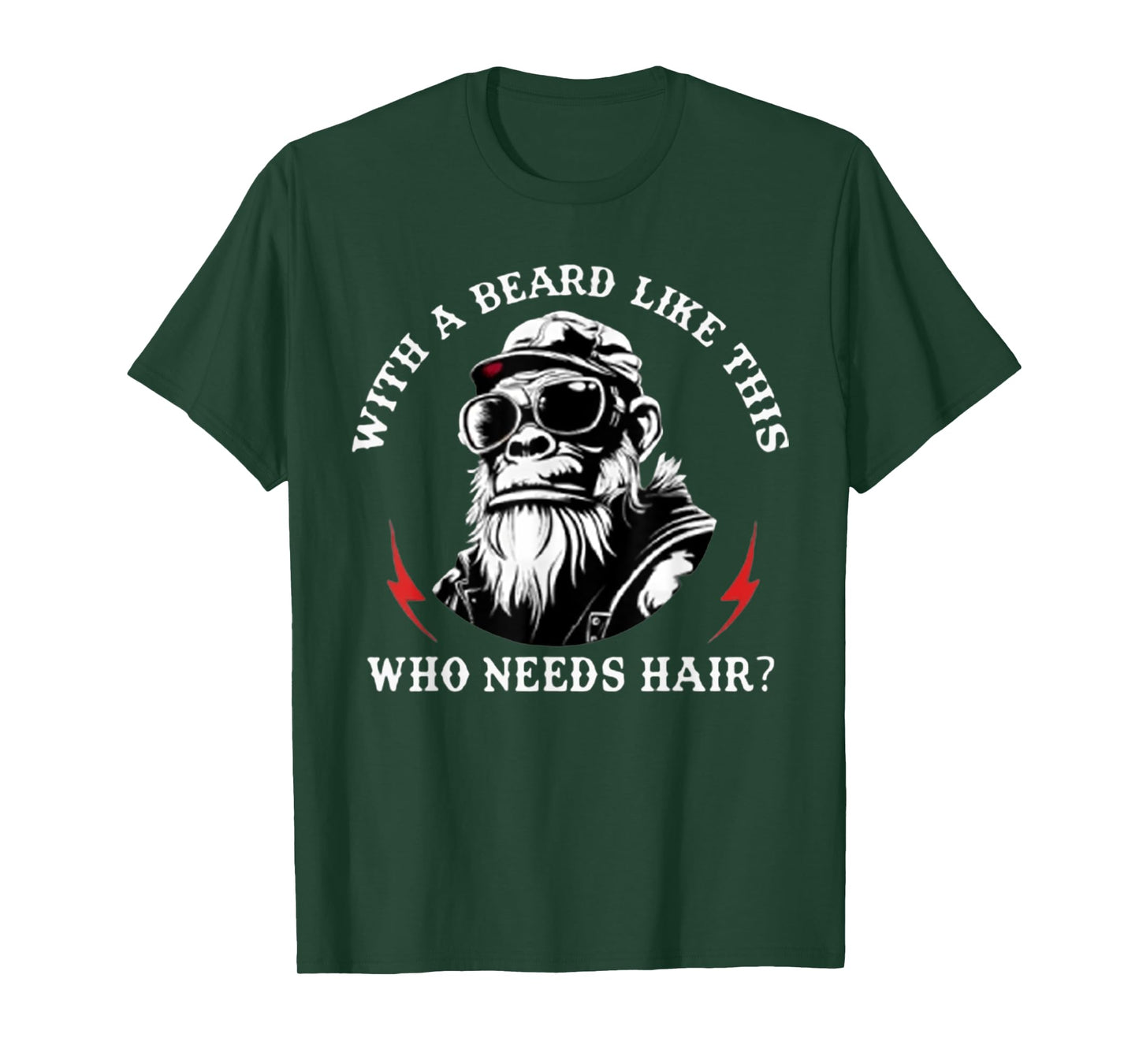 With A Beard Like This Who Needs Hair Funny Monkey T-Shirt