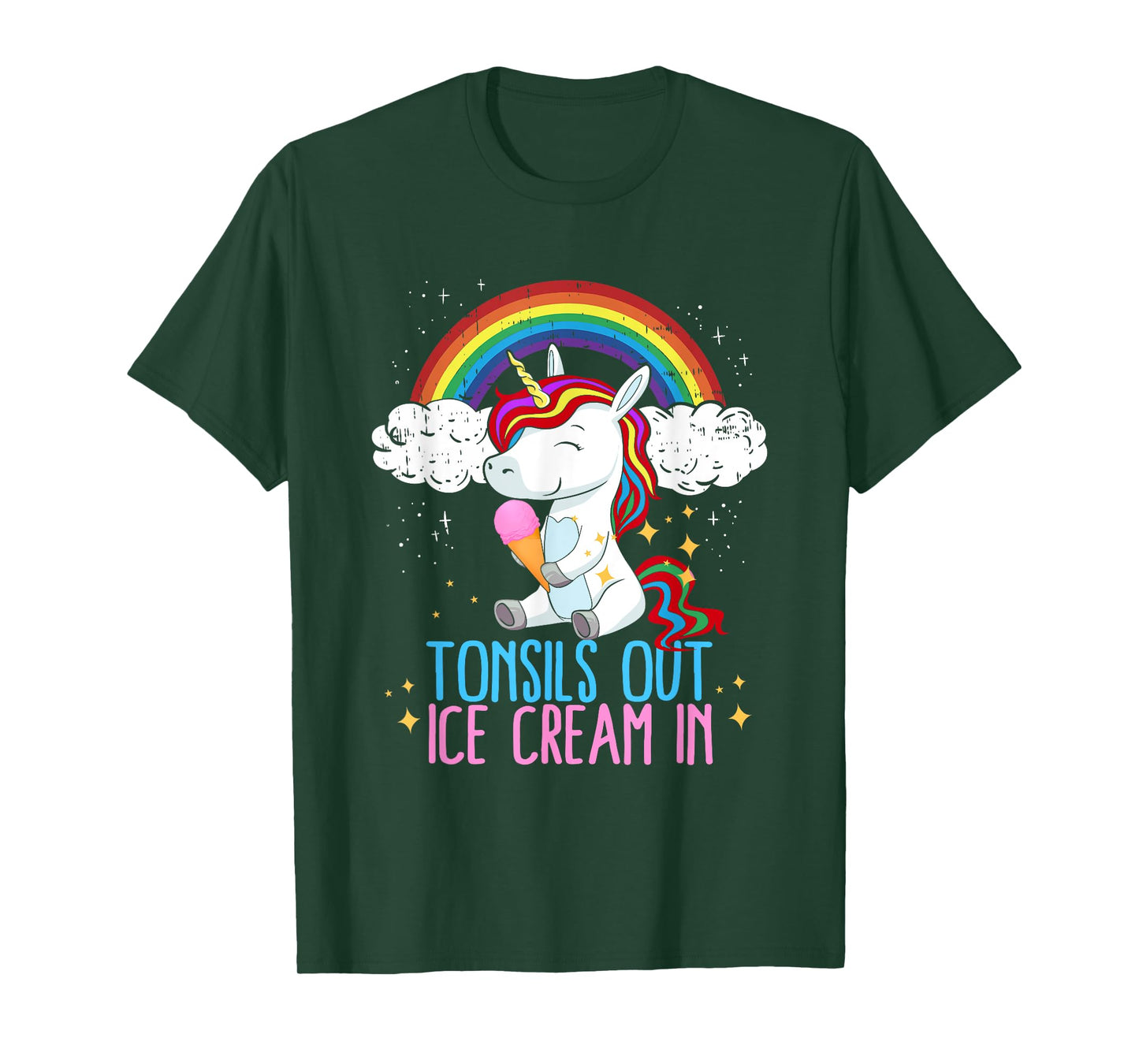Tonsils Out Ice Cream In Tonsillectomy Tonsil Removal Girls T-Shirt