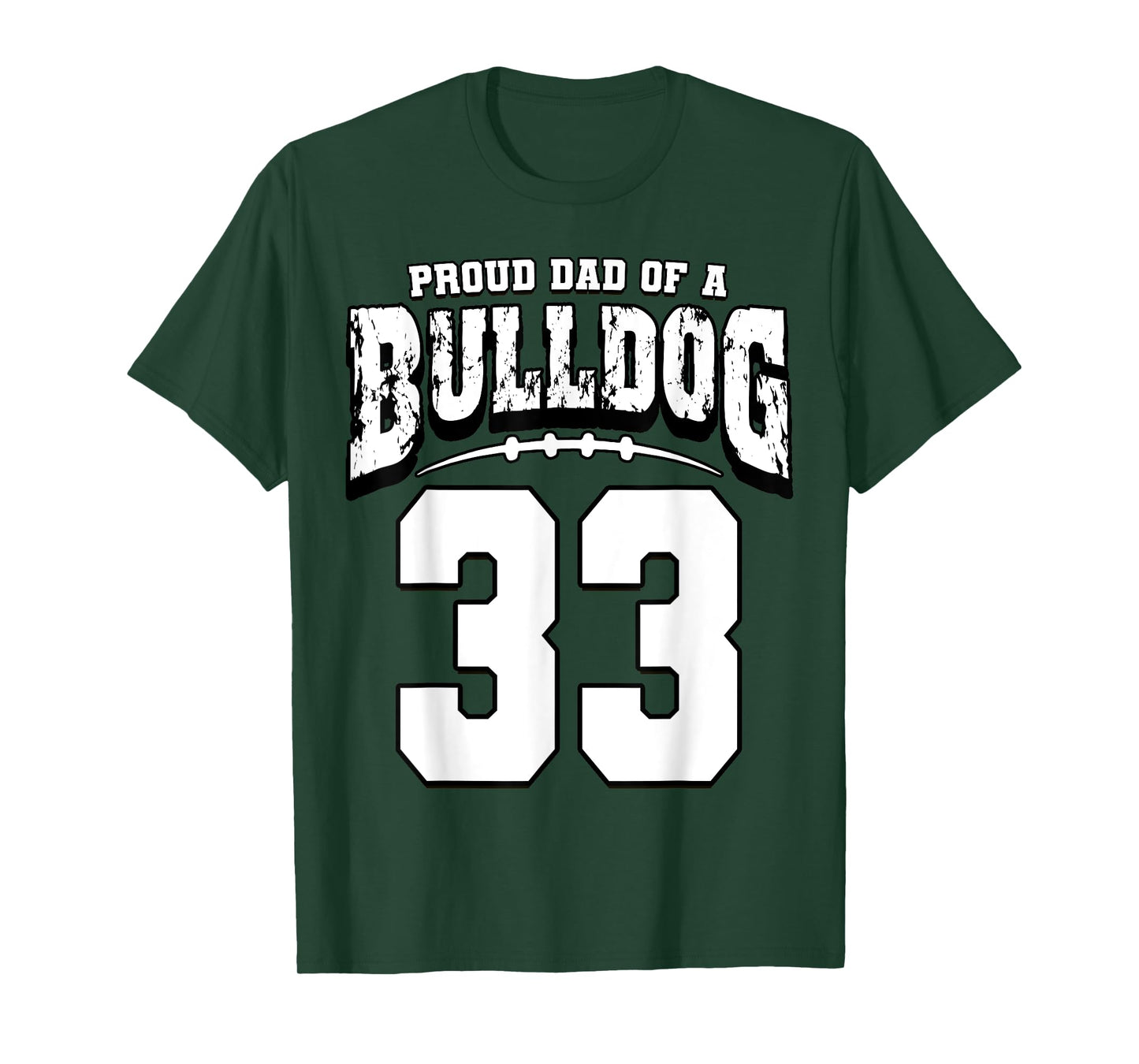 Proud Bulldog Football Dad Of Player 33 T-Shirt