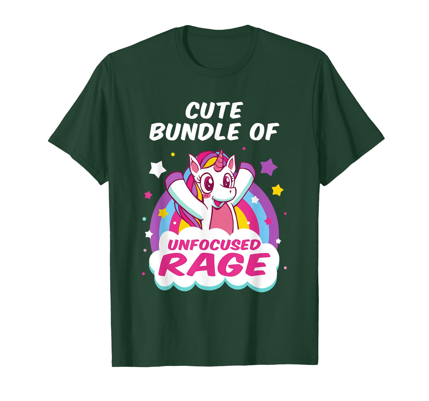 Cute Bundle Of Unfocused Rage Pastel Goth Rainbow Unicorn T-Shirt
