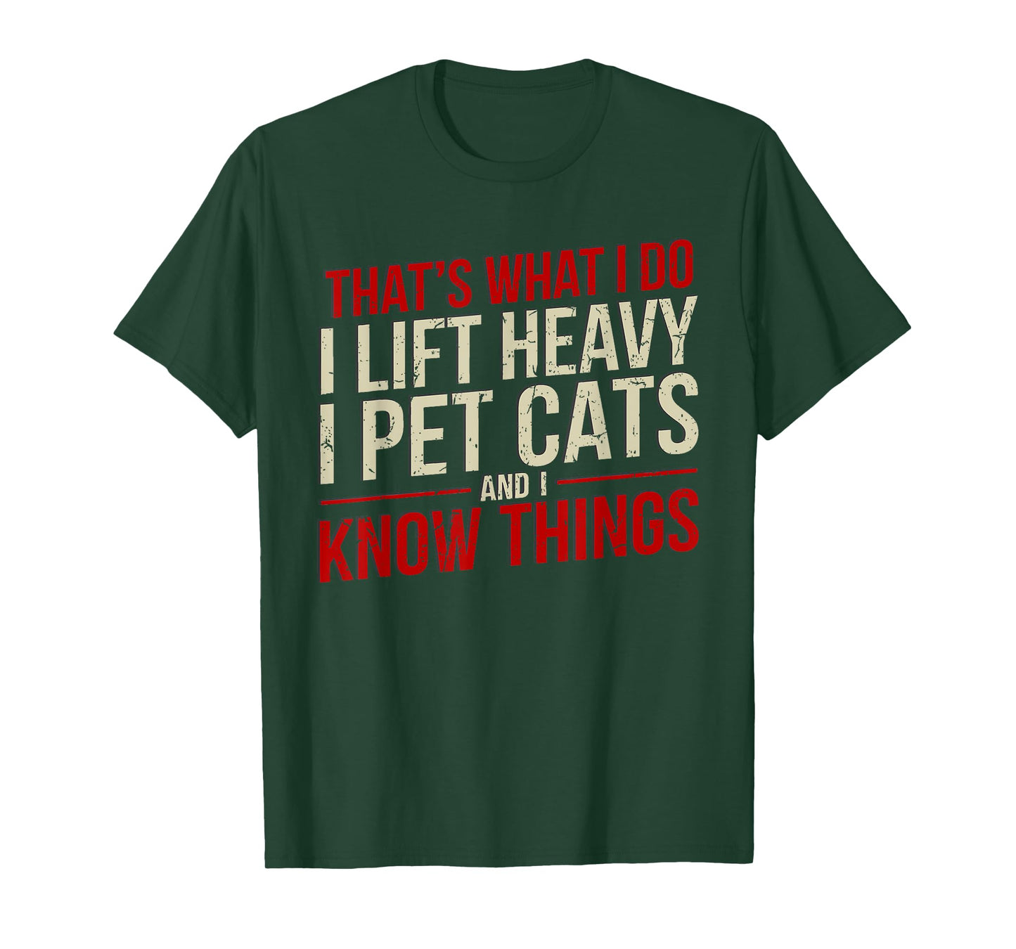 That's What I Do I Lift Heavy I Pet Cats Lover Unisex-Adults Funny Gym Workout Cat Themed T-Shirt Black Small