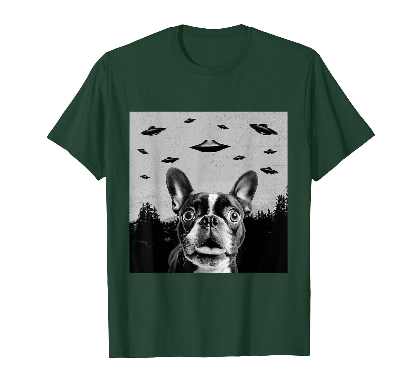 Alien UFO Funny Frenchton Dog Lover Men Women Kids T-Shirt