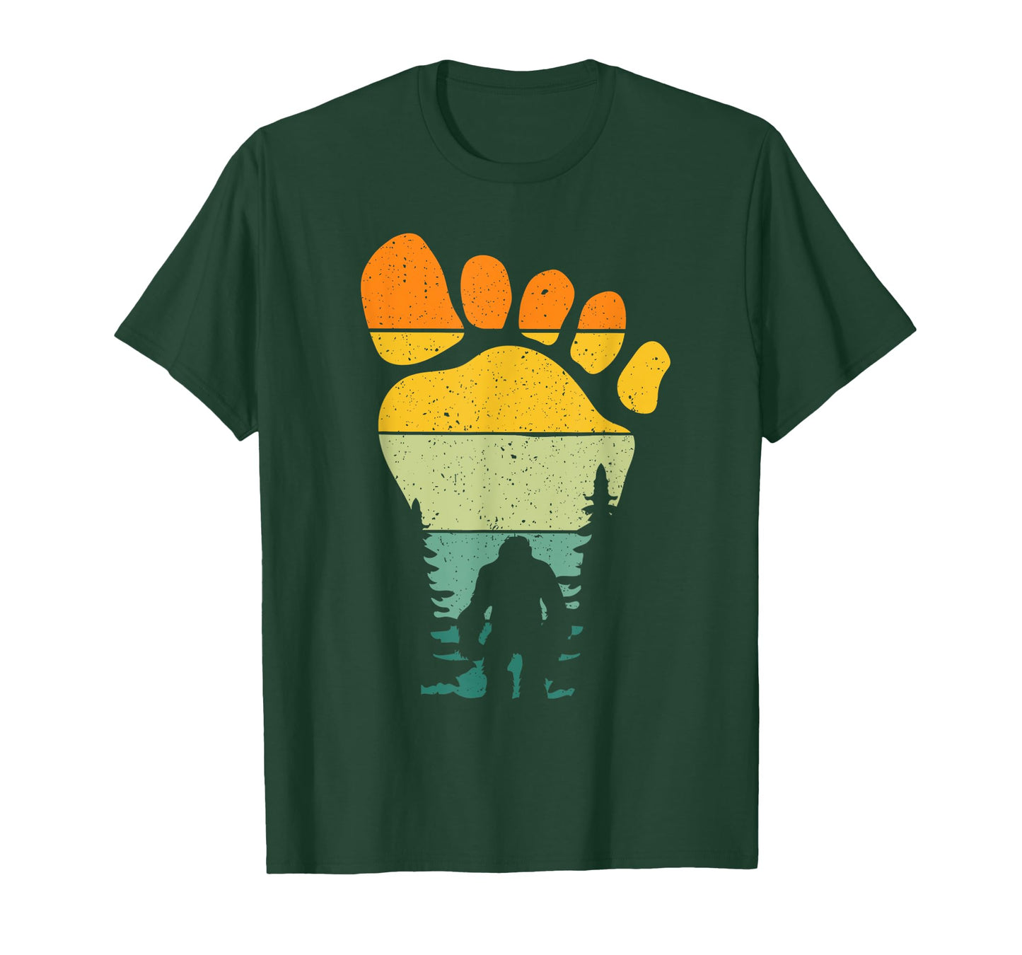 Funny Retro Bigfoot Sasquatch Believer Vintage Footprint T-Shirt