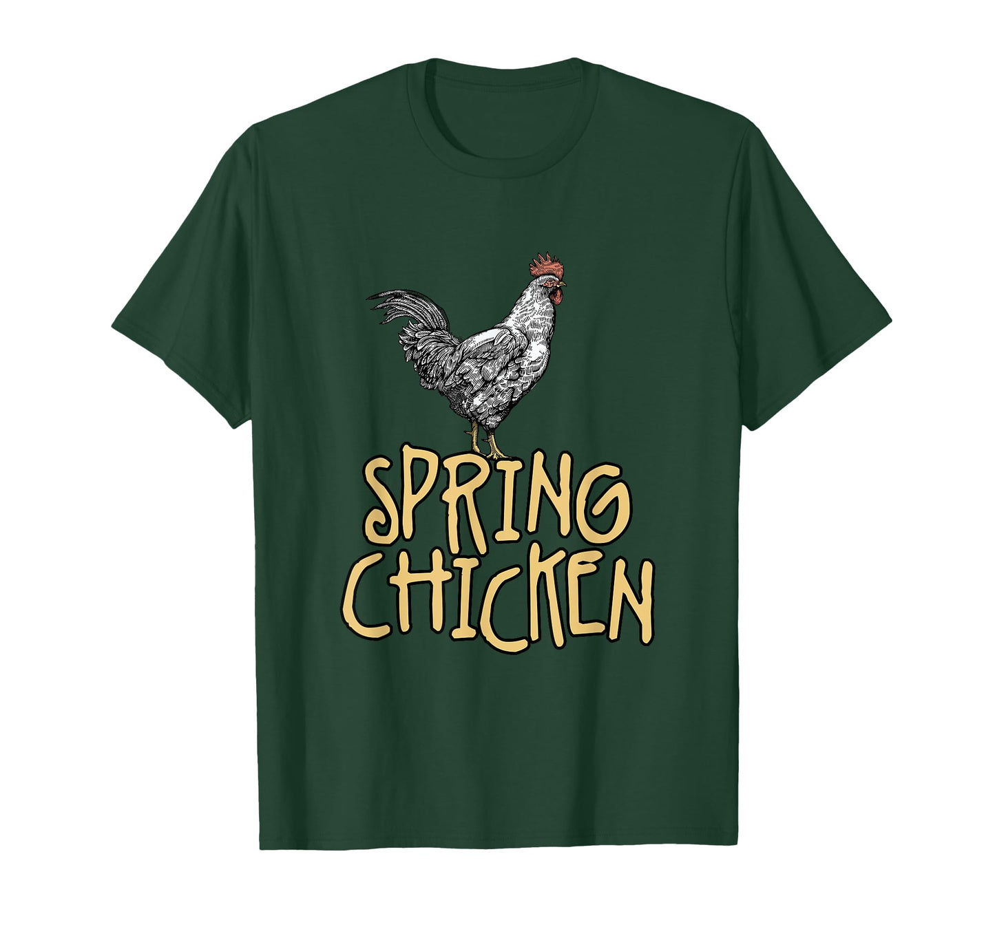 Spring Chicken Old Age Joke Birthday Senior Gag Graphic T-Shirt