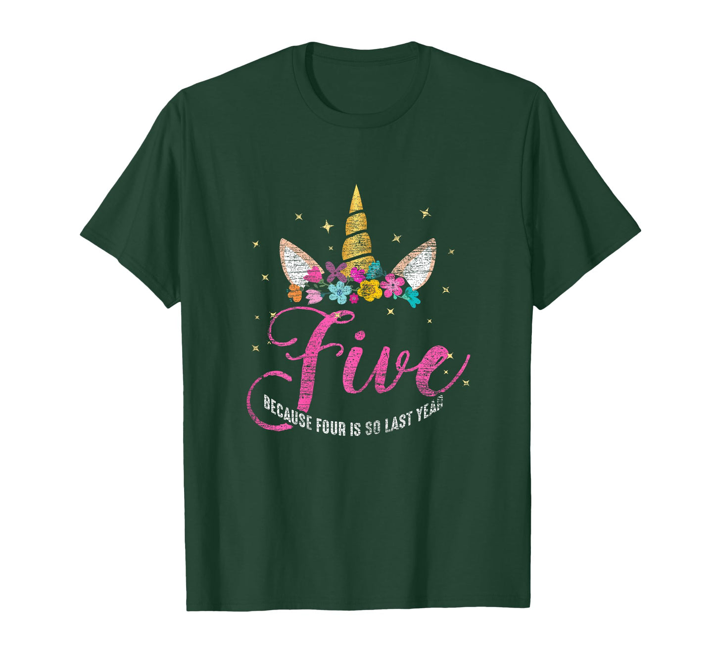 5 Years Old Birthday Girl Gifts Unicorn 5th Birthday T-Shirt