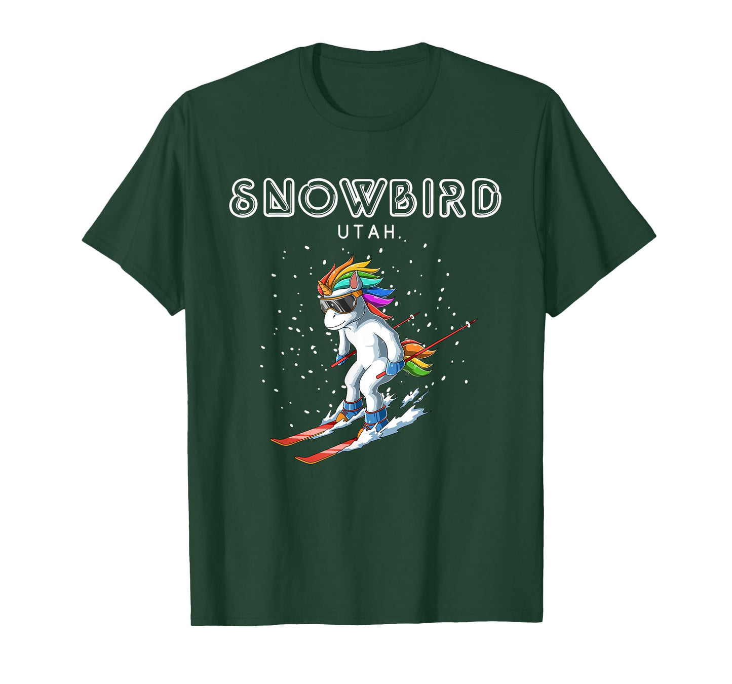 Snowbird Utah - Unicorn USA Ski Retro Gift T-Shirt