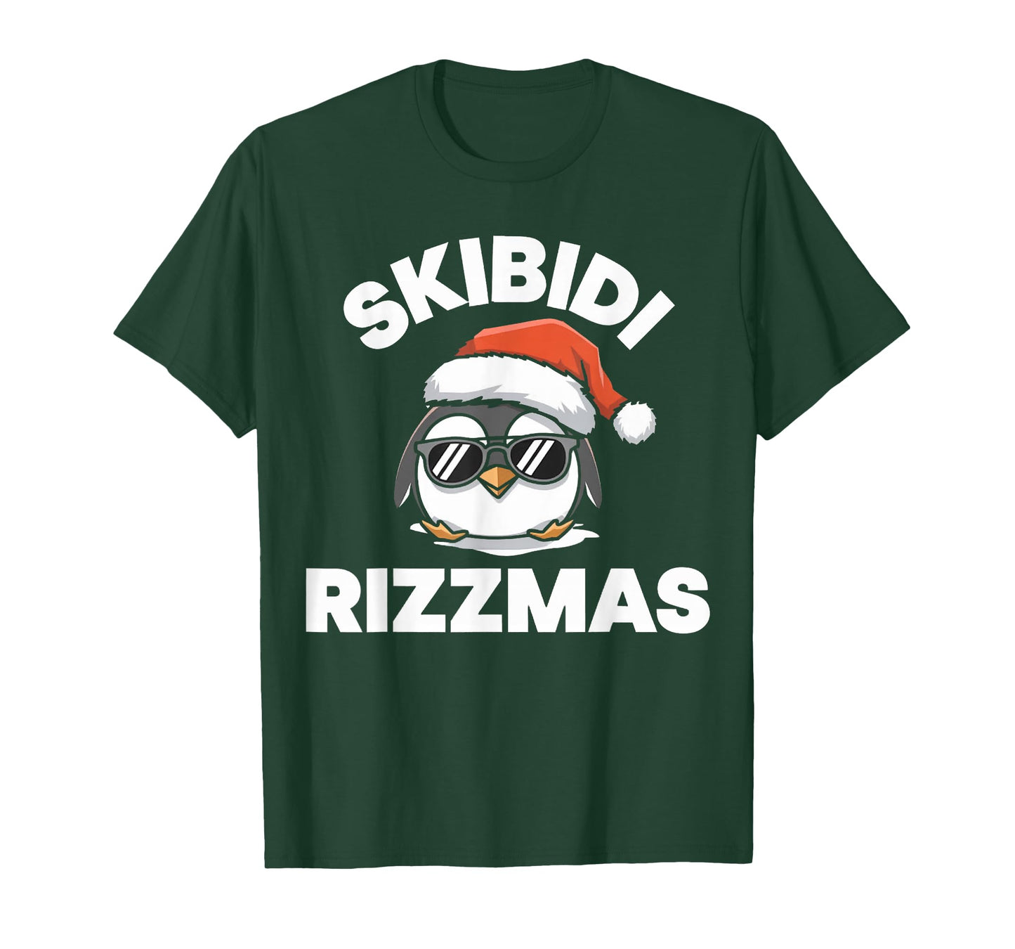 Skibidi Rizzmas Funny Gen Alpha Slang Christmas Penguin T-Shirt