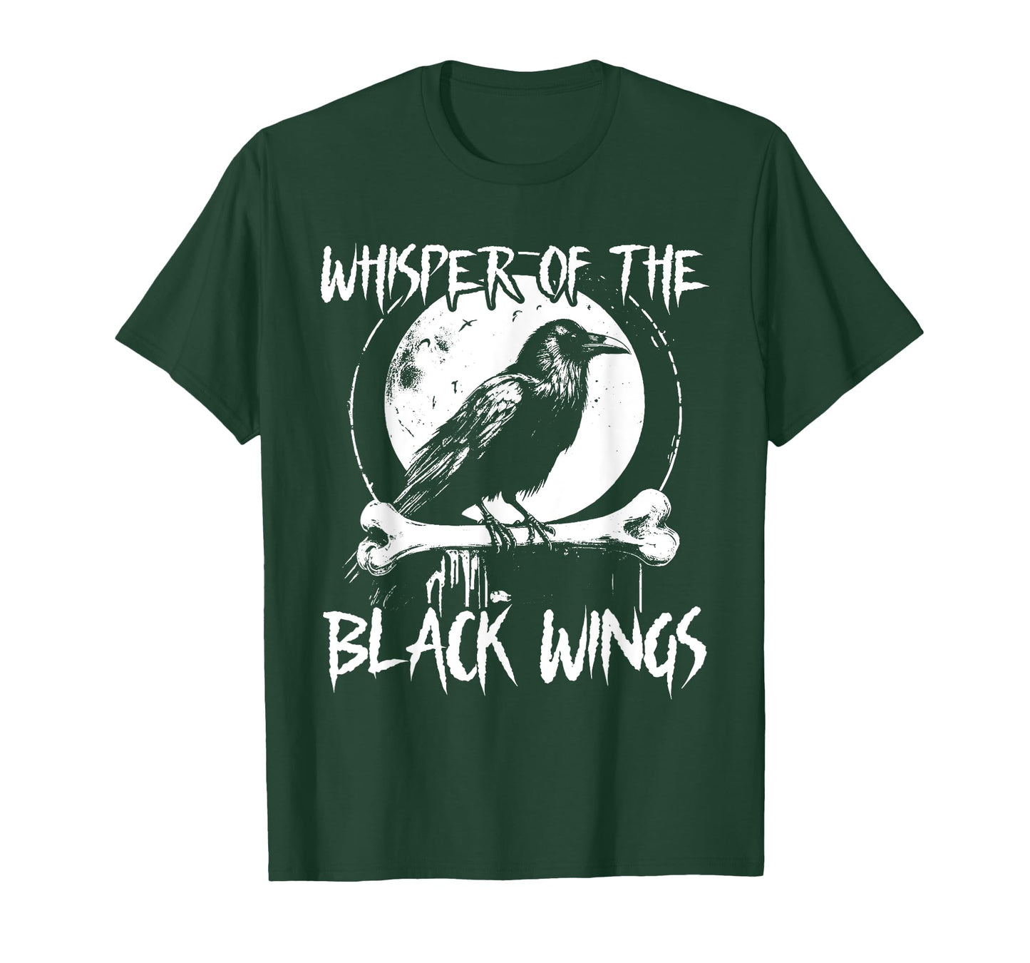 Whisper Of The Black Wing Japanese Bird Black Raven Vintage T-Shirt