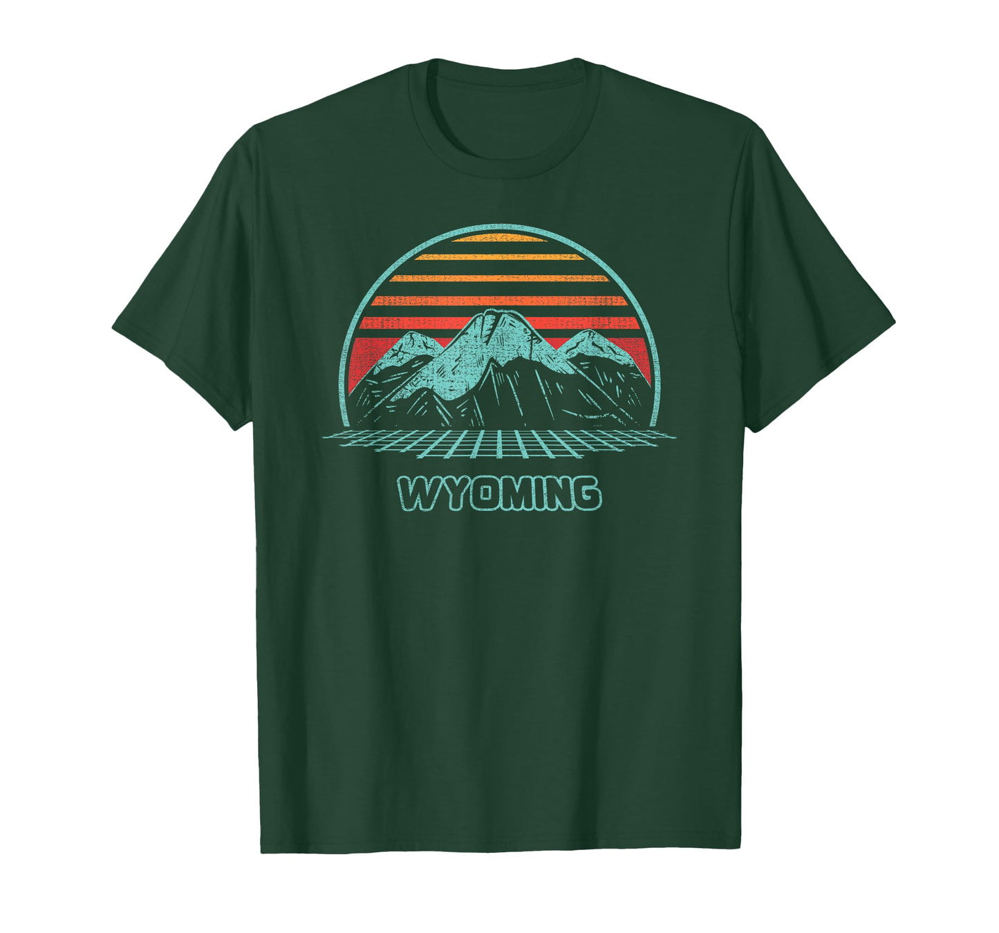 Wyoming Retro Mountain Hiking 80s Style T-Shirt