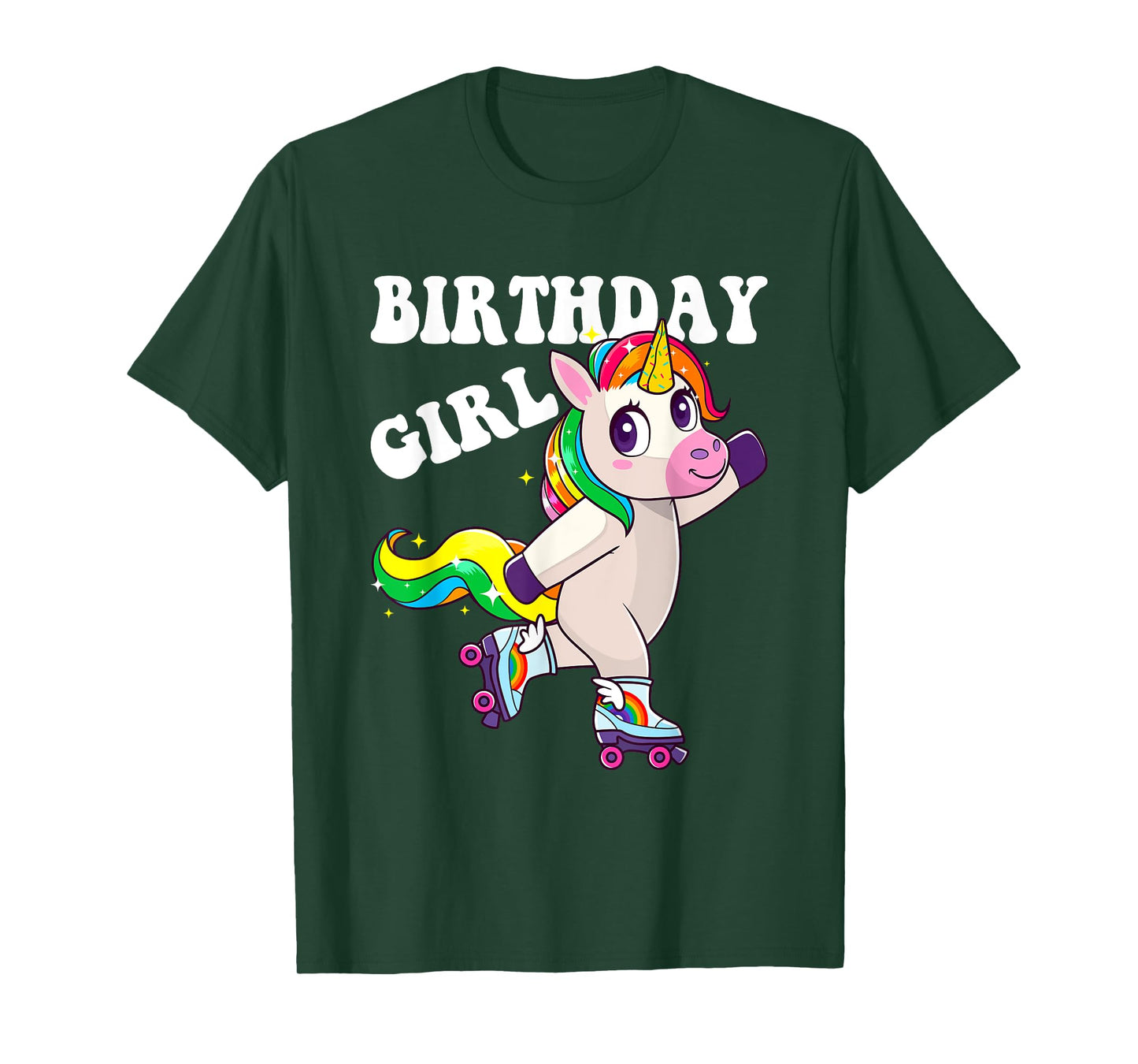 Roller Girl Unicorn Retro Birthday Rolling Skates Girls Kids T-Shirt