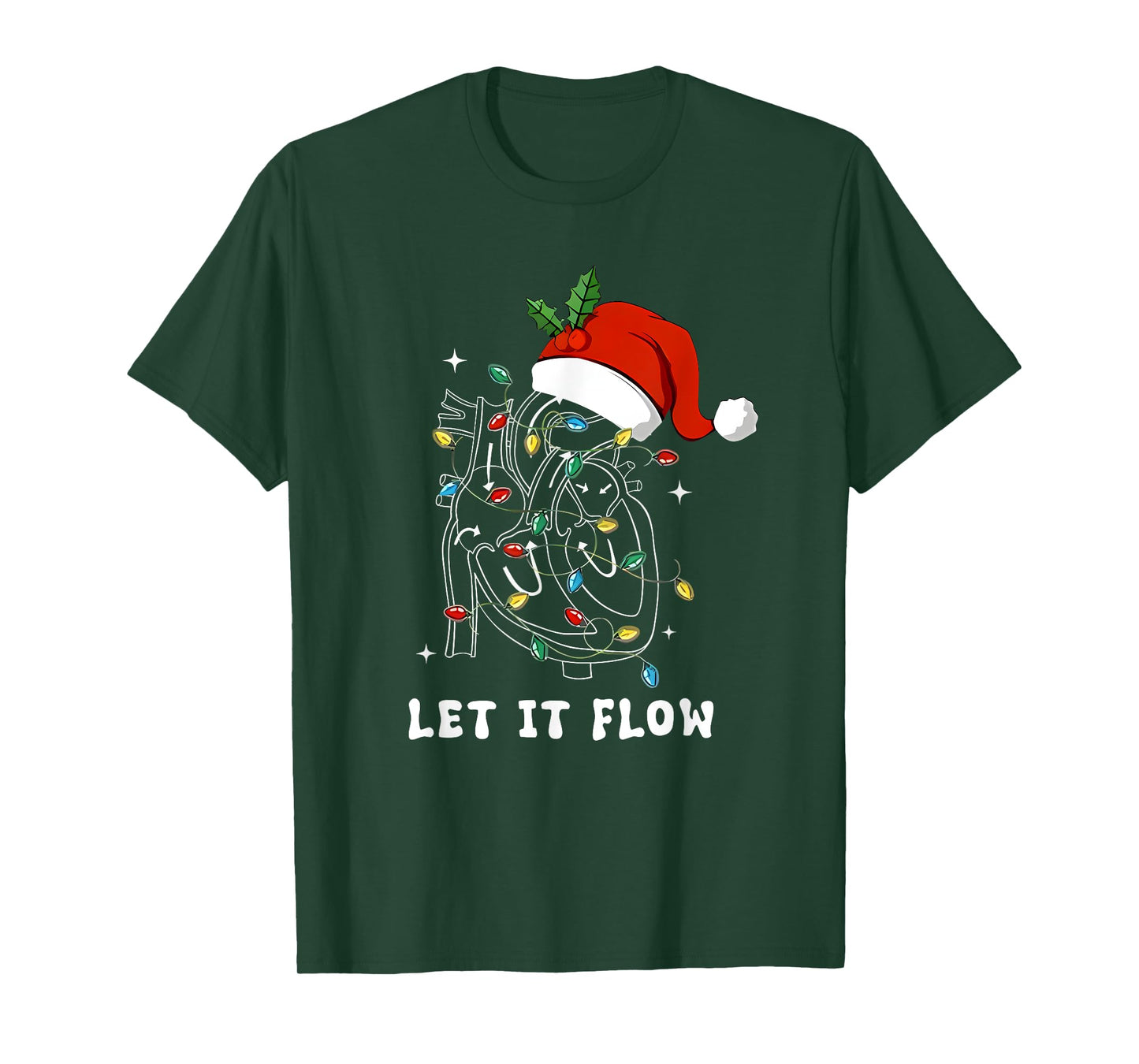 Let It Flow Christmas Cardiac Nurse Heart Anatomy Cath Lab T-Shirt