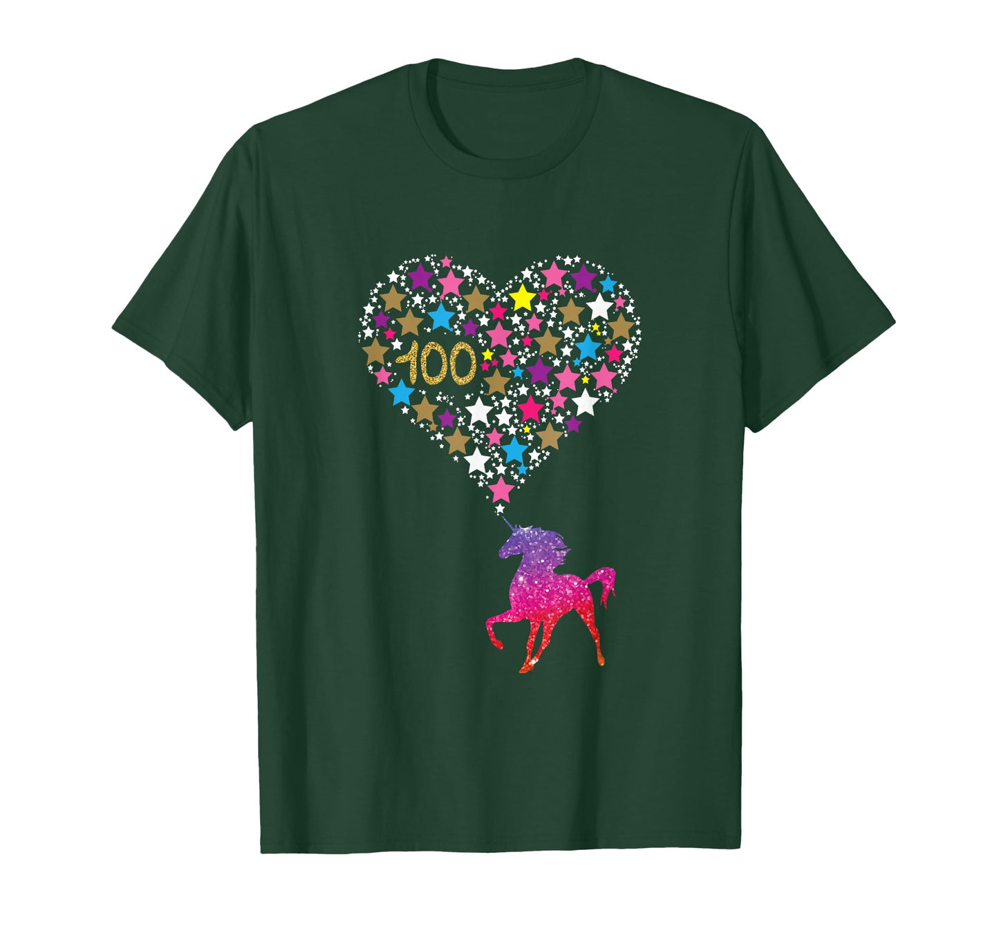 Unicorn 100 Days Of School Shirt Cute Happy Gift Outfit T-Shirt