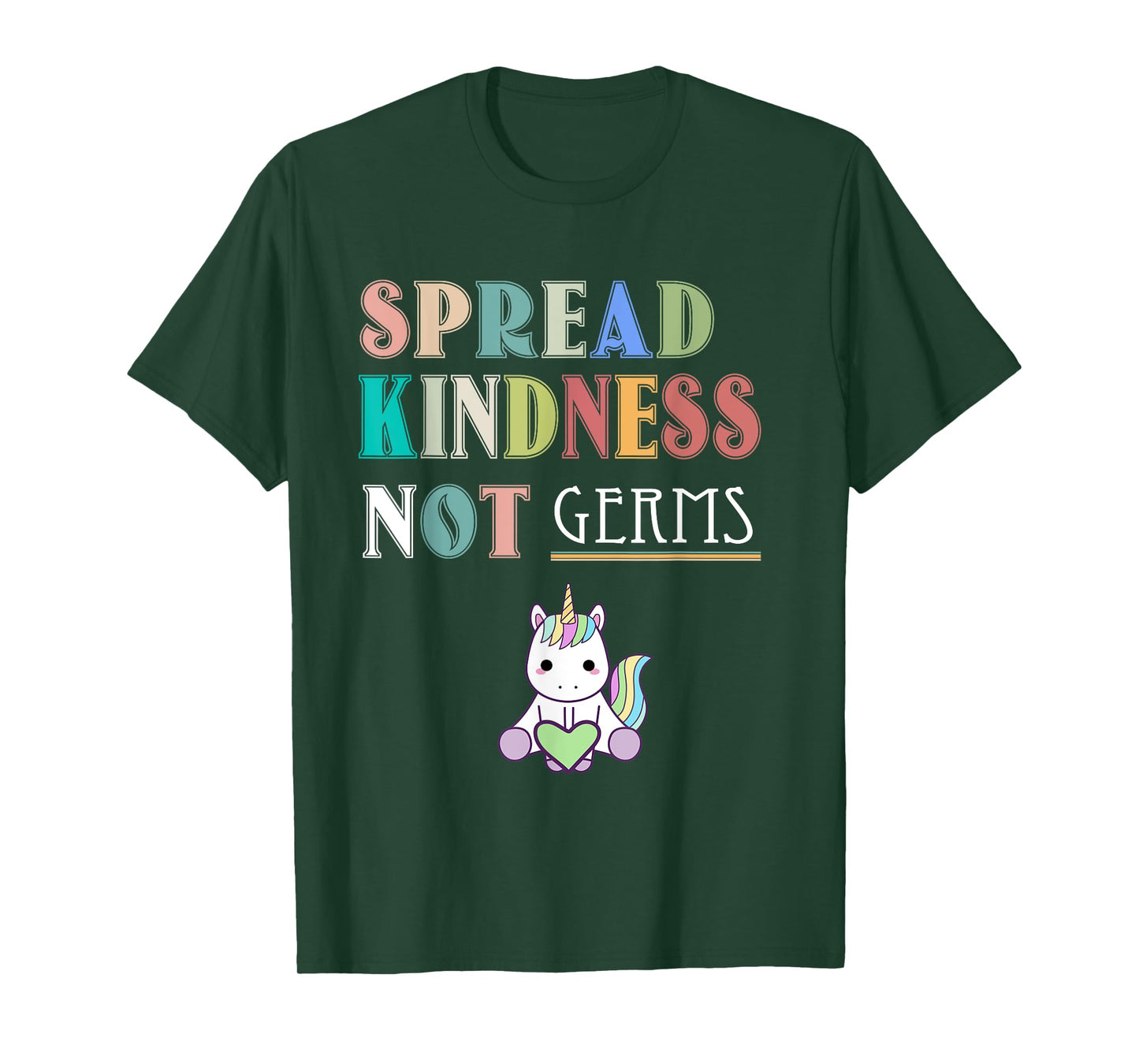 Spread Kindness Not Germs Essential Unicorn Cat Lover Funny T-Shirt