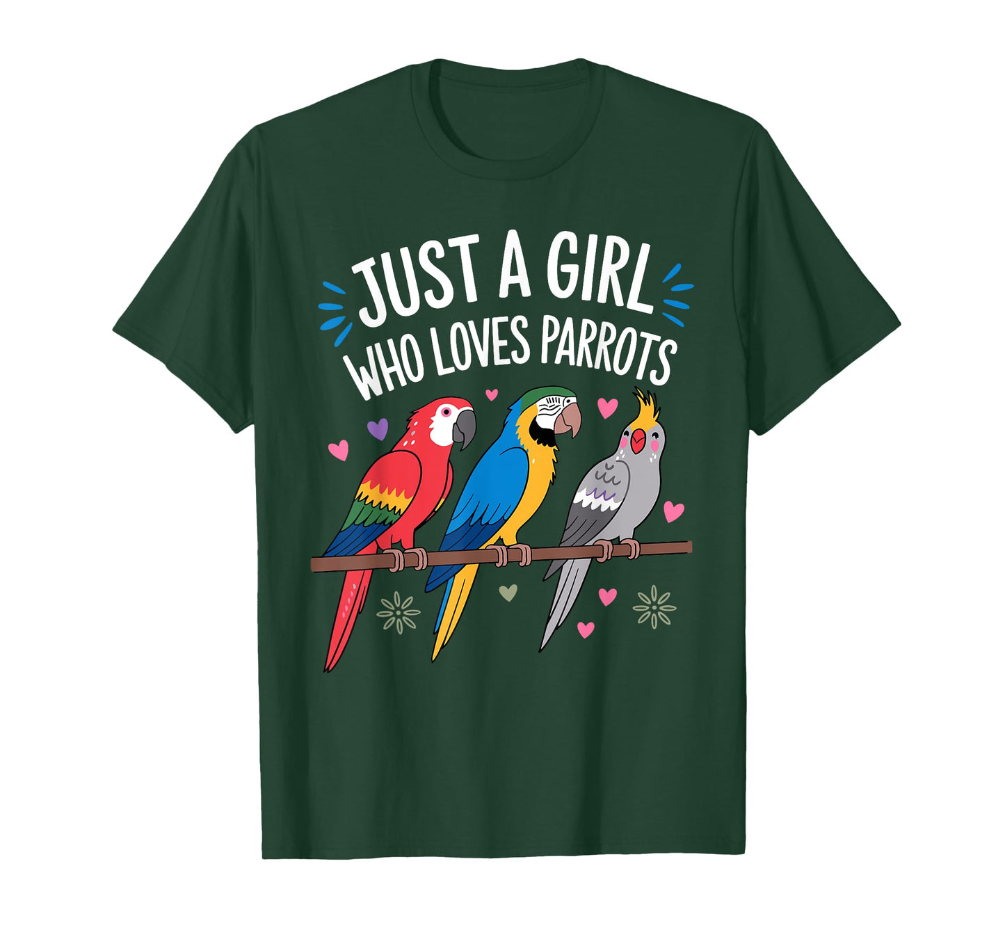 Cool Parrot Art For Women Girls Tropical Bird Parrot Lovers T-Shirt