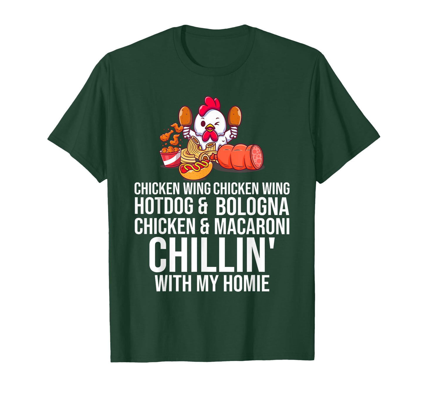 Chicken Wing Chicken Wing Hot Dog And Bologna Men Women Girls Kids T-Shirt