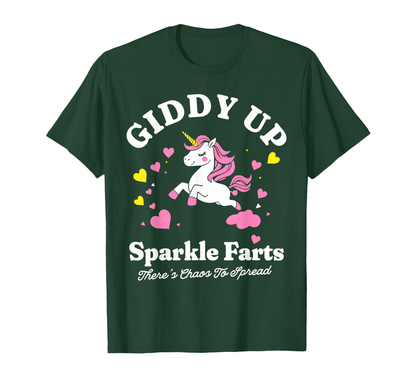 Giddy Up Sparkle Farts Funny Unicorn Chaos Design T-Shirt