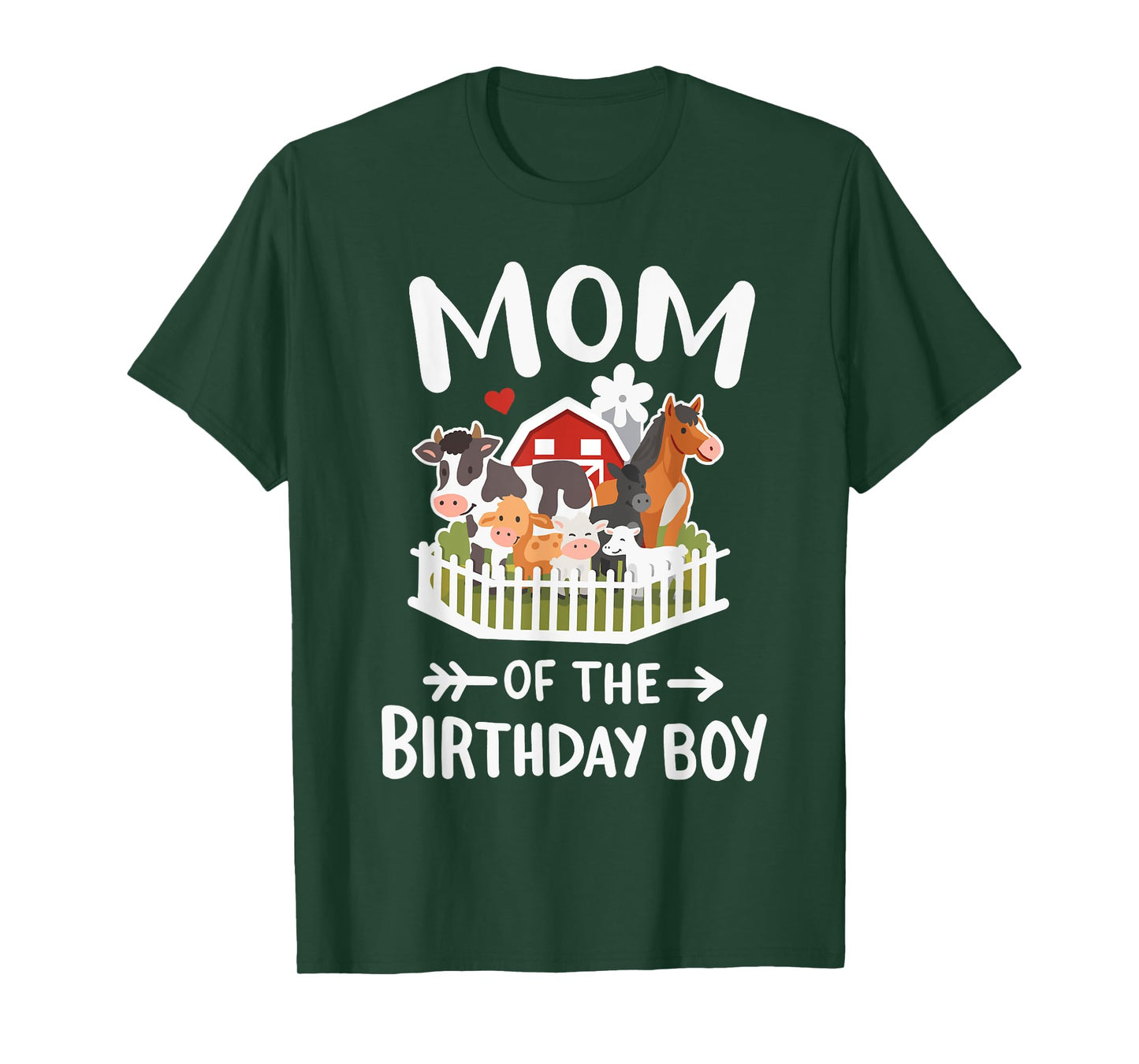 Mom Of The Birthday Boy Farm Animals Bday Family Matching T-Shirt