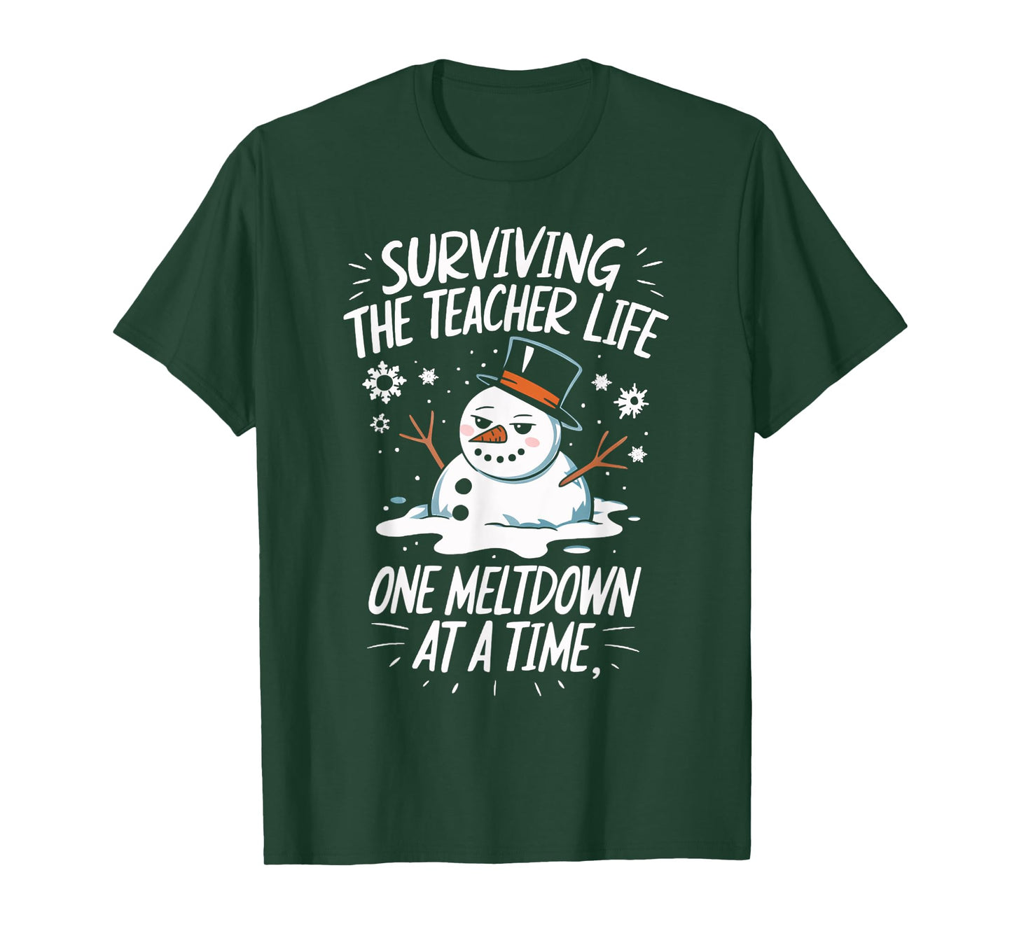 Surviving The Teacher Life One Meltdown At A Time Christmas T-Shirt