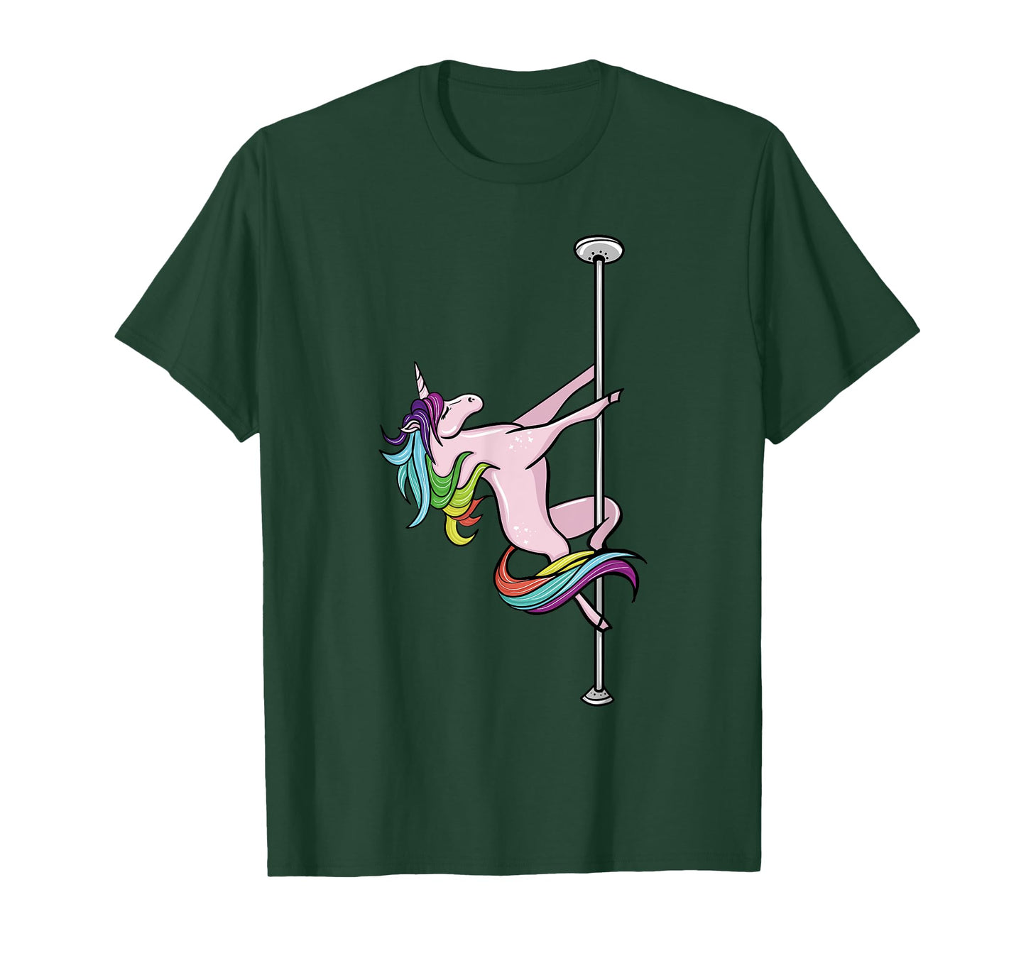 Funny Pole Dancing Unicorn Lover Gift Pole Dancer Fitness T-Shirt