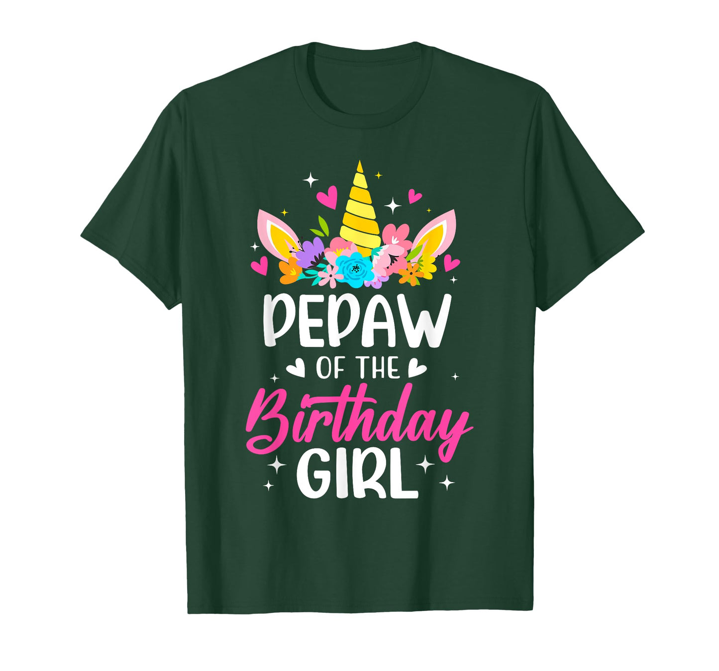Pepaw Of The Birthday Girl Unicorn Bday Party Family T-Shirt