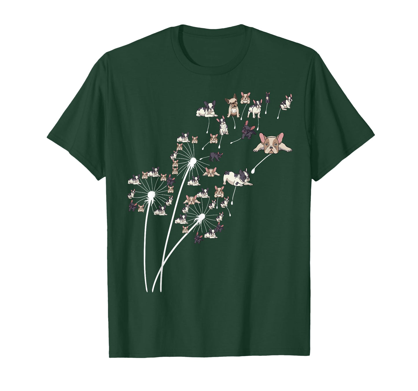 Dandelion French Bulldo Flower Frenchie Tree T-Shirt