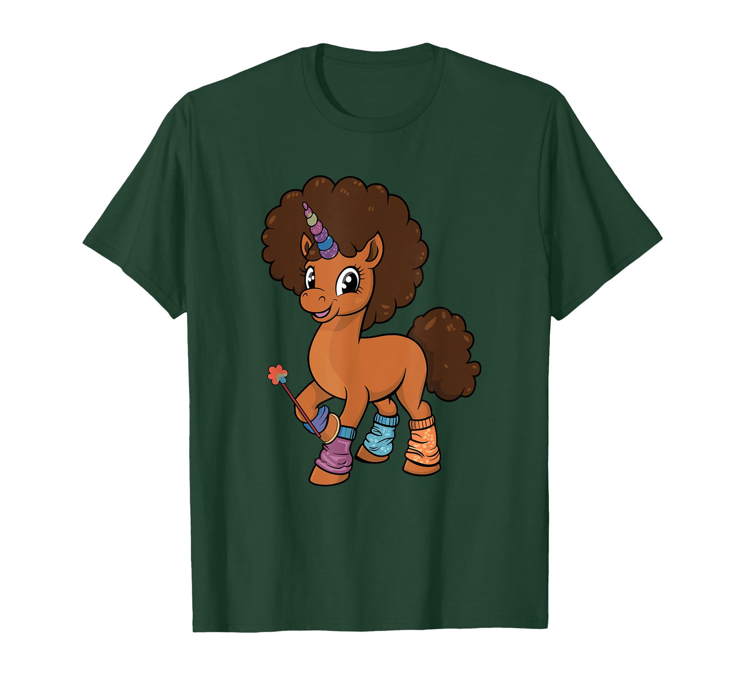 Unicorn With Afro Costume Toddler Girls Melanin African Kids T-Shirt