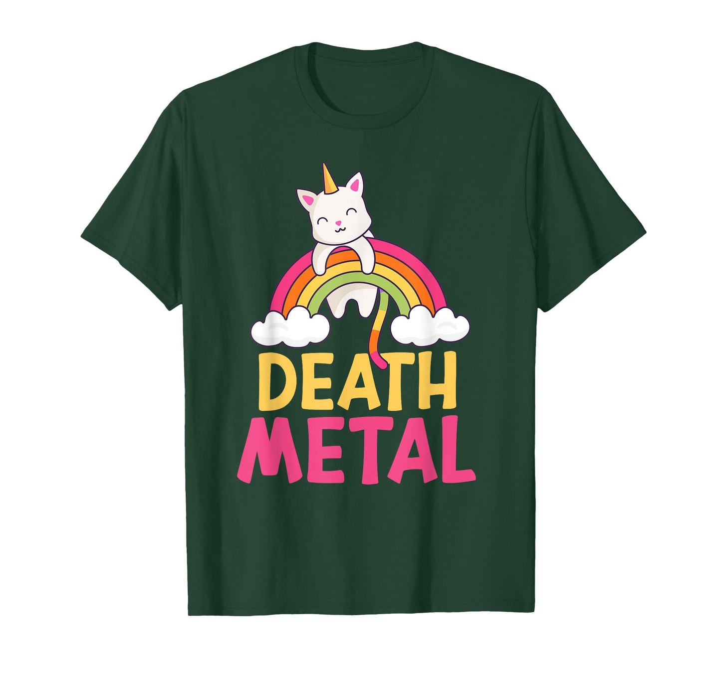 Funny Colorful Death Metal Rainbow Cat Unicorn Unicat T-Shirt