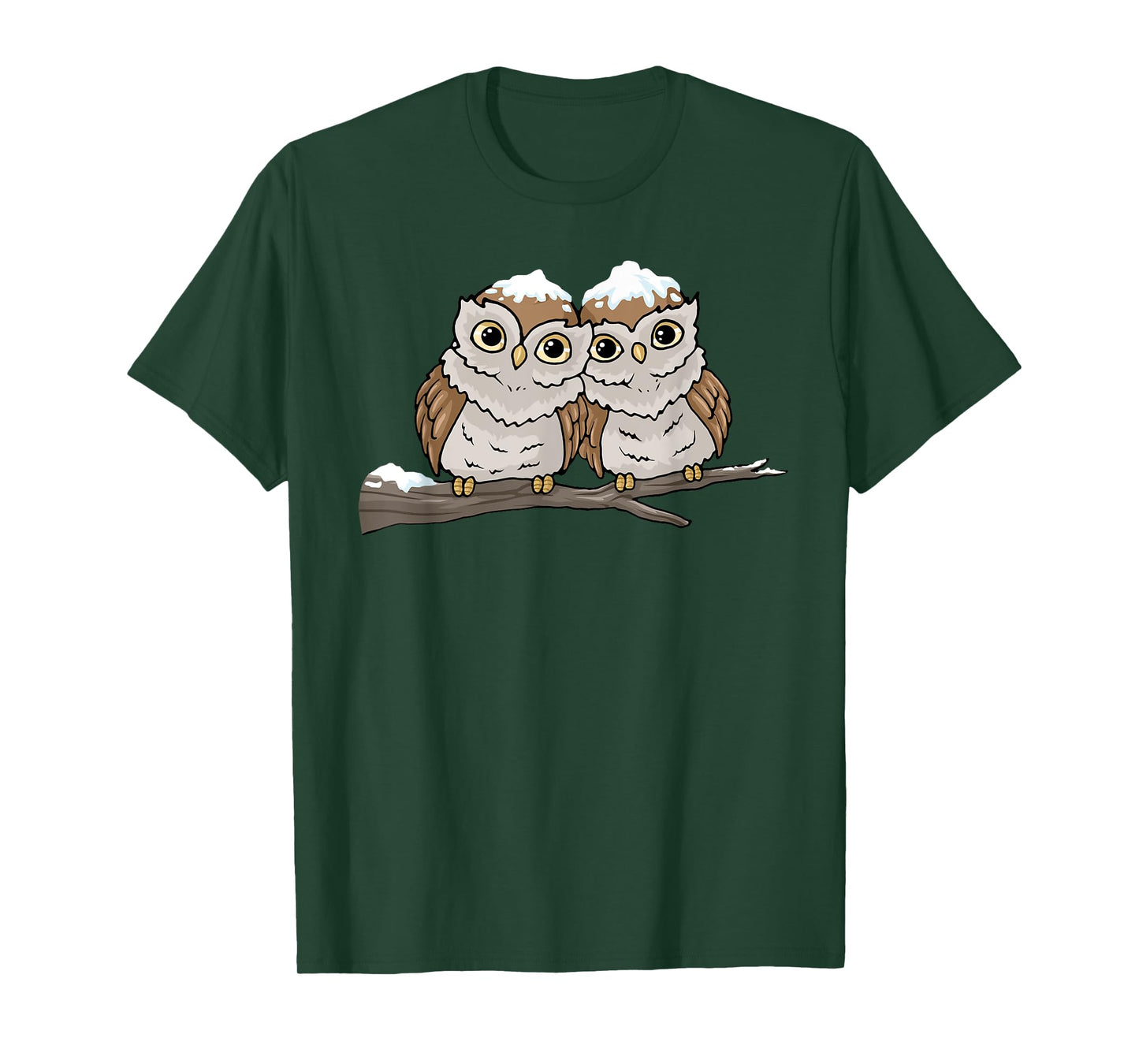 Christmas Owl Tshirt Snow Bird Watching Gift Shirt Cute Owls T-Shirt