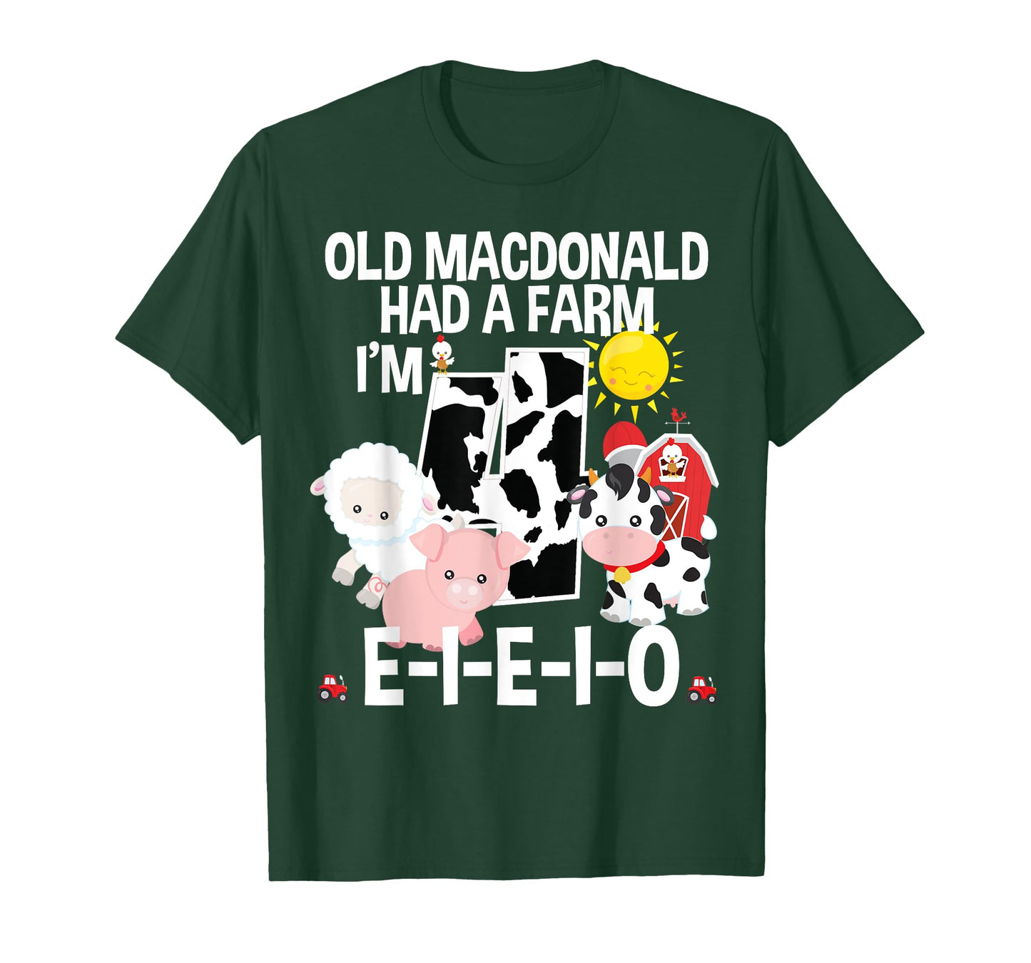 Toddler Kids Old MacDonald 4th Birthday Party Nursery Song T-Shirt