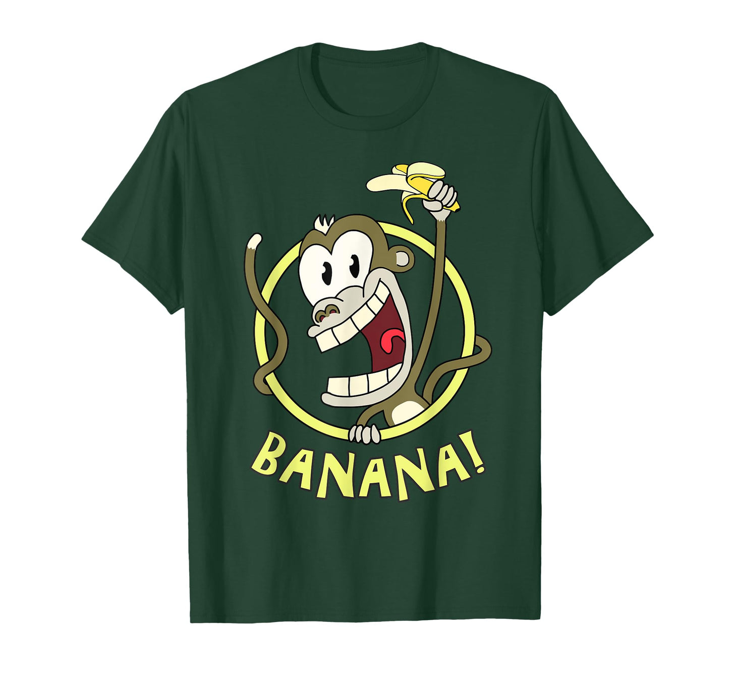 Happy Cartoon Banana Monkey.Cool, Funny and Cute. T-Shirt