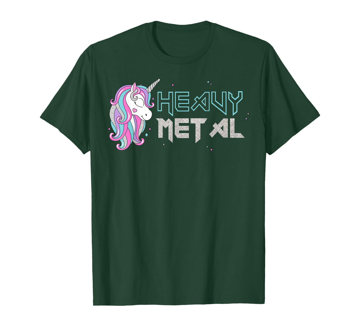 Funny Unicorn Shirt, Ironic Cool Unicorn Heavy Metal Music T-Shirt