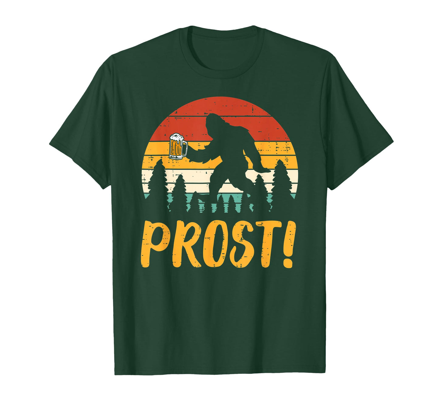 Bigfoot Sasquatch Prost Retro Bavarian Oktoberfest Men Women T-Shirt