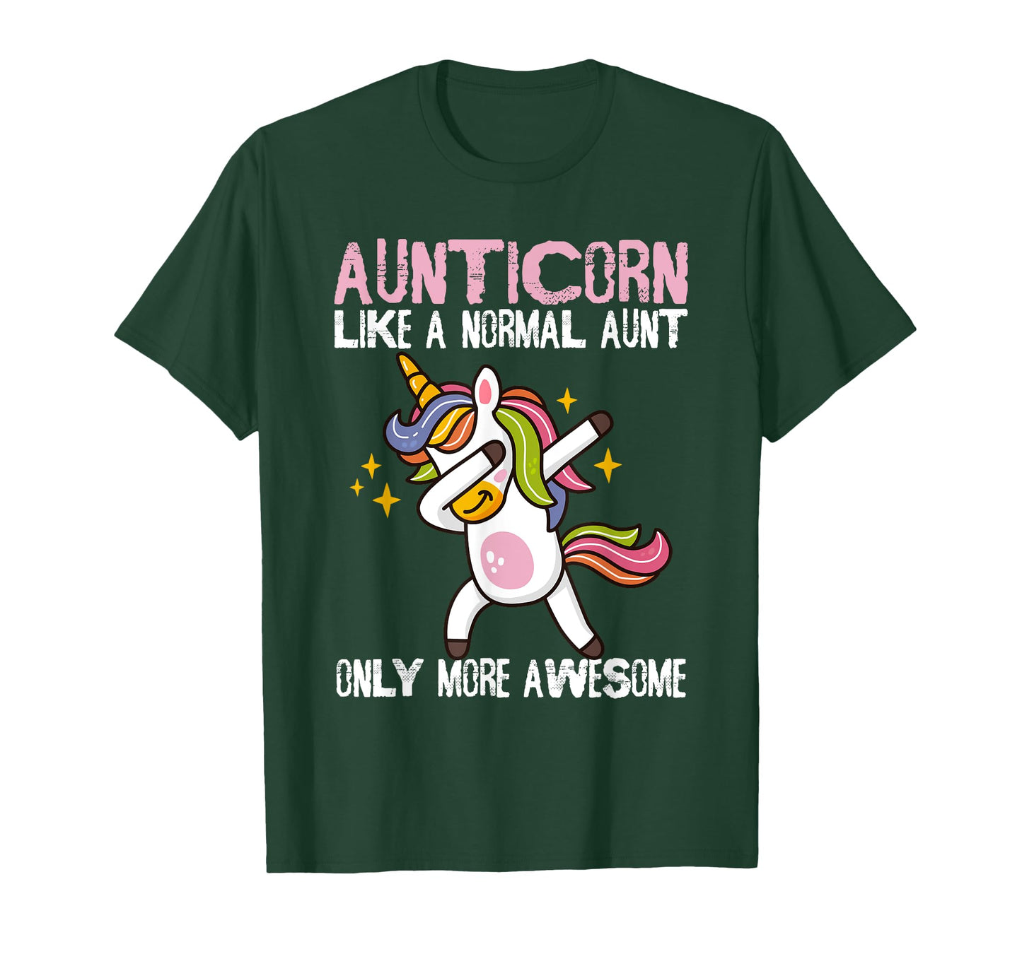 Auntie Tees For Kids & Aunt Unicorn Tees For Women Aunticorn Like An Aunt Only Awesome Dabbing Unicorn Unisex Women's Classic Fit Black Cartoon T-Shirt