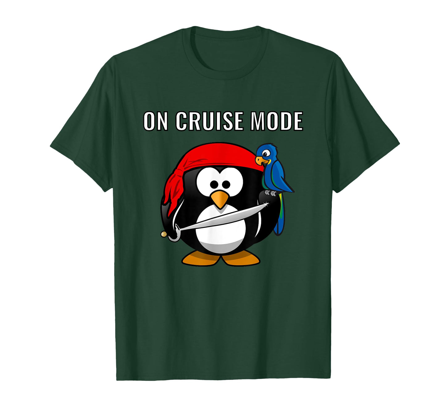 On Cruise Mode Cute Vacation Penguin Pirate T-Shirt